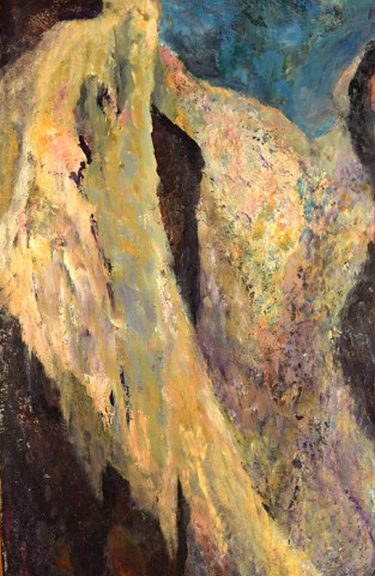 Late 20th Century Sonja Henningsen, Danish Artist, Oil on Canvas, Abstract Modernist Composition