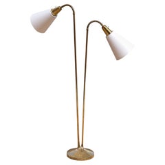 Stehlampe aus geriffeltem Messing von Sonja Katzin, Modell E1771, Asea, Schweden, 1950er Jahre