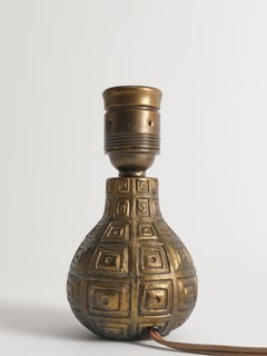 Sonja Katzin Geometrical Pattern Relief “Zoca” Table Lamp for Nilsjohan, Sweden