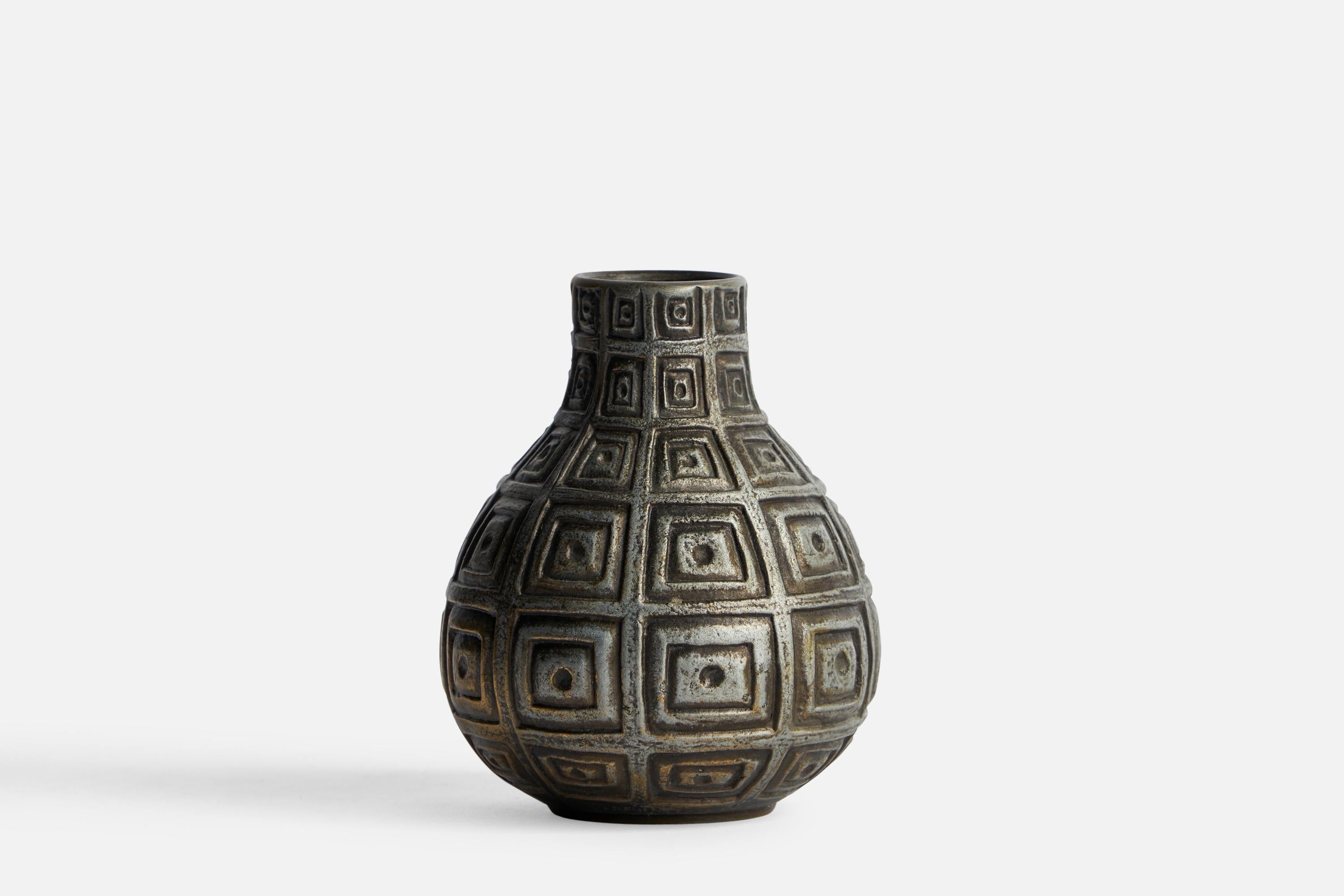 Scandinavian Modern Sonja Katzin, Small Vase, Bronze , Sweden, 1960s