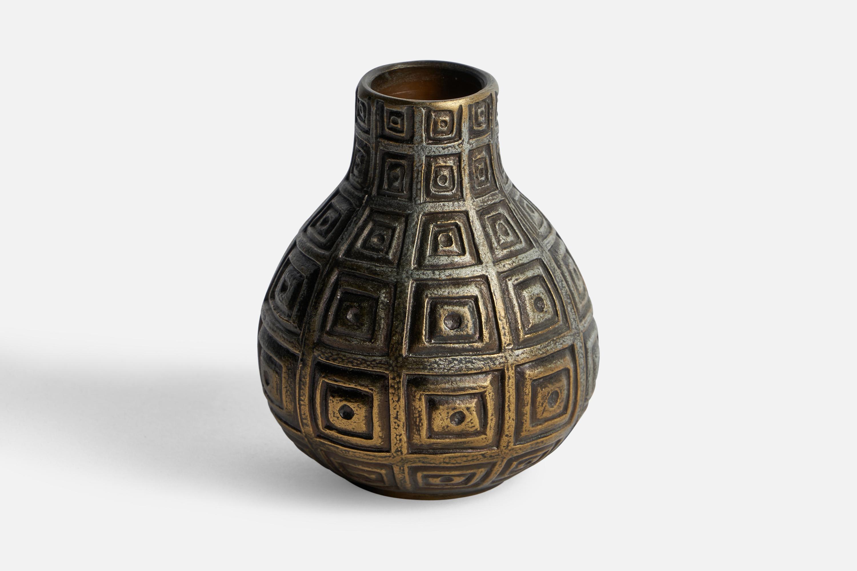 Mid-20th Century Sonja Katzin, Small Vase, Bronze , Sweden, 1960s
