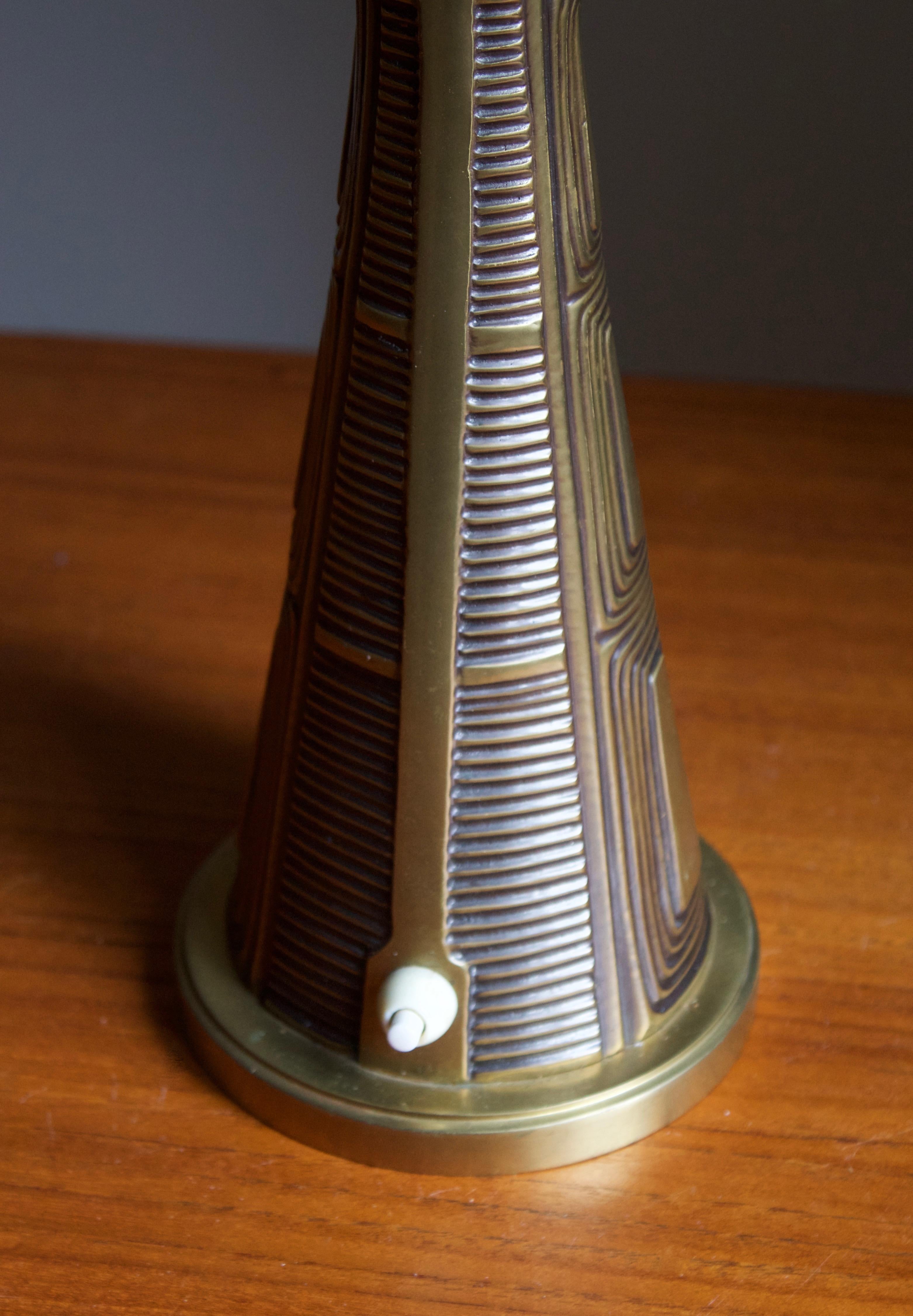 Swedish Sonja Katzin, Table Lamp, Brass, for ASEA, Sweden, 1950s