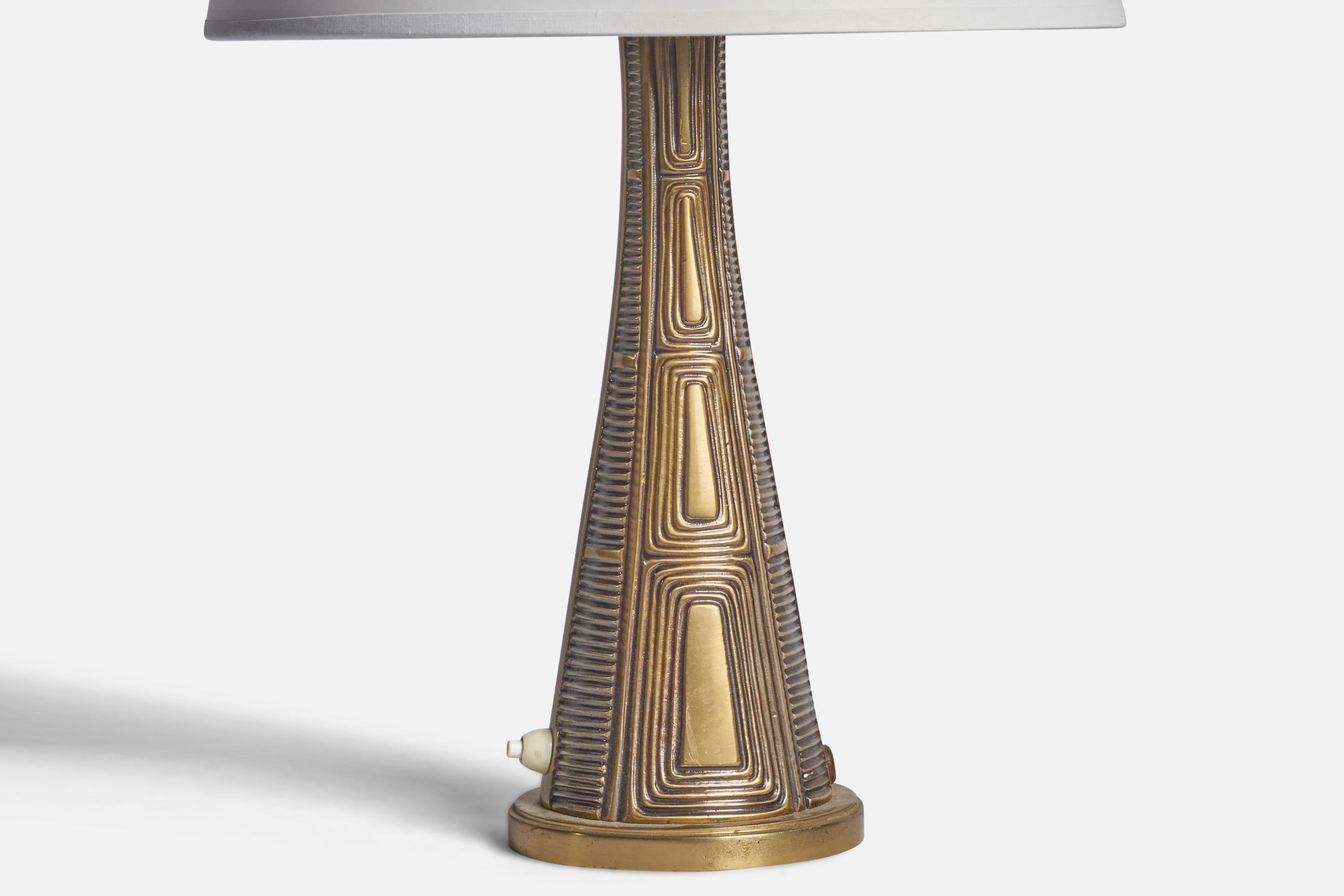 Swedish Sonja Katzin, Table Lamps, Brass, Sweden, 1940s