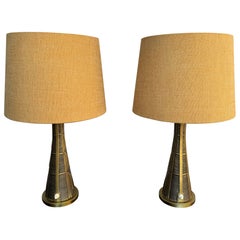 Sonja Katzin, Table Lamps, Brass, Sweden, 1940s