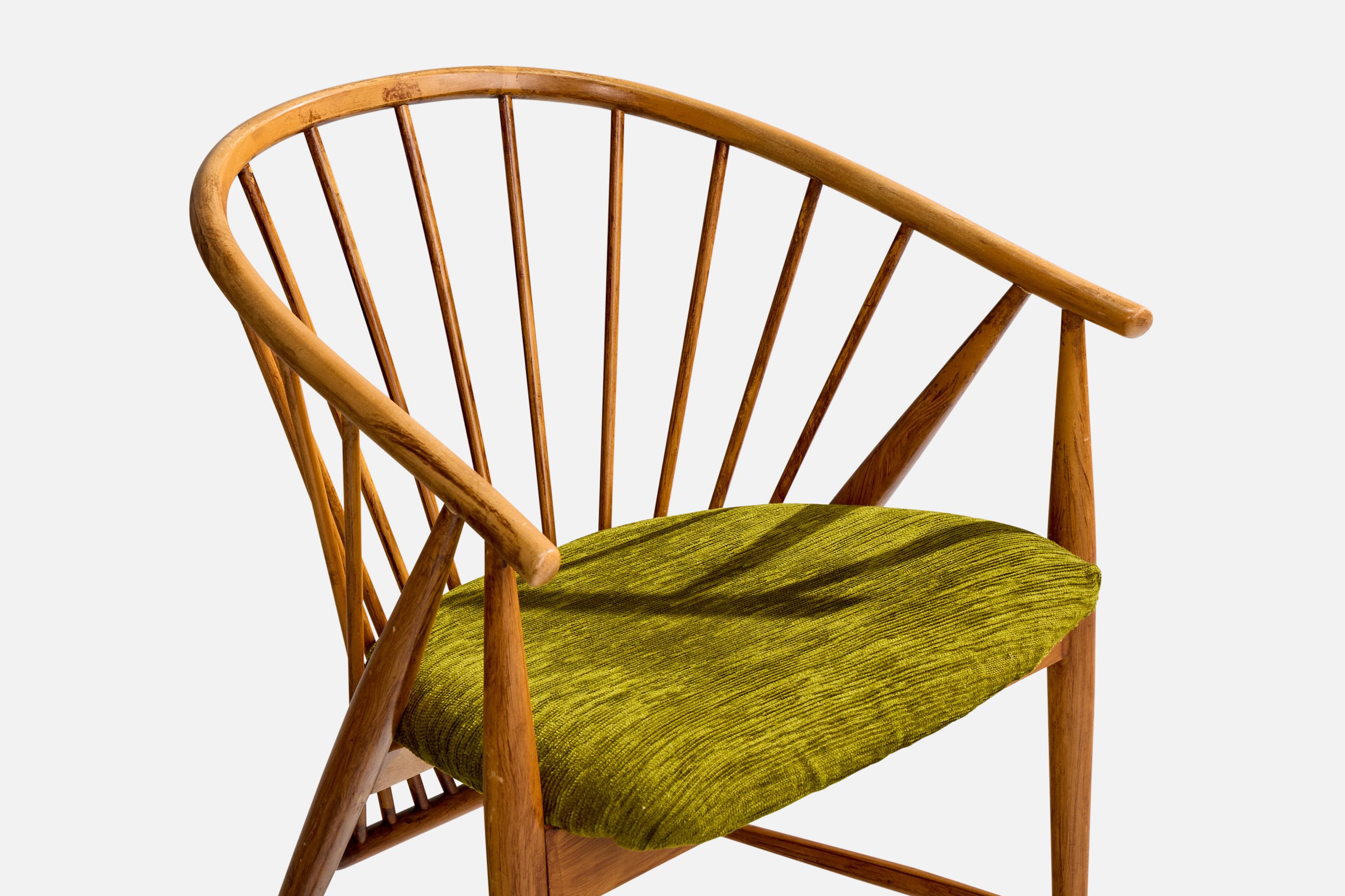 Sonna Rosén, fauteuil, Wood, tissu, Suède, années 1950 en vente 2