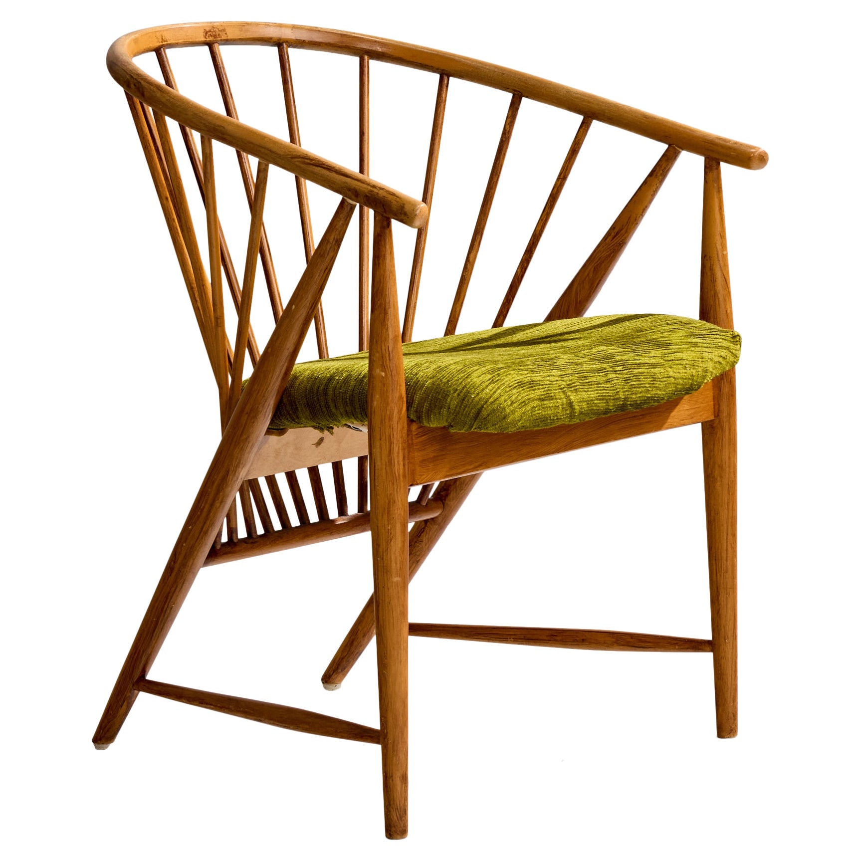 Sonna Rosén, fauteuil, Wood, tissu, Suède, années 1950