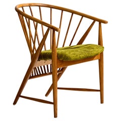 Sonna Rosén, fauteuil, Wood, tissu, Suède, années 1950