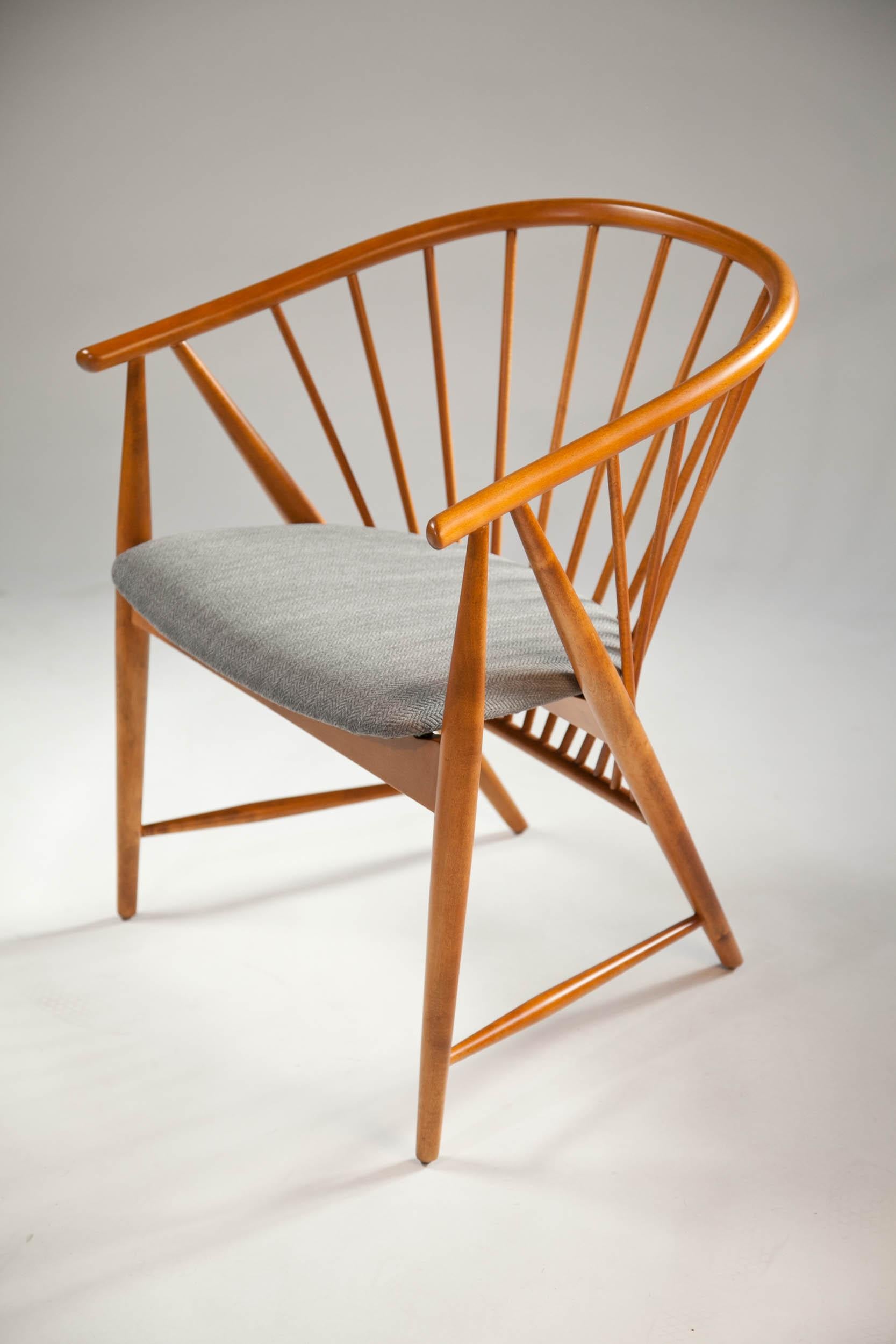 Beech Sonna Rosén Sun Feather Chair for Nassjo Stolfabrik of Sweden, 1950s