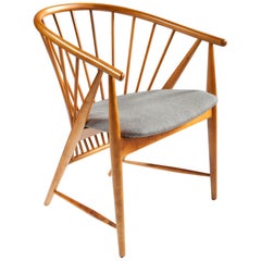 Vintage Sonna Rosén Sun Feather Chair for Nassjo Stolfabrik of Sweden, 1950s