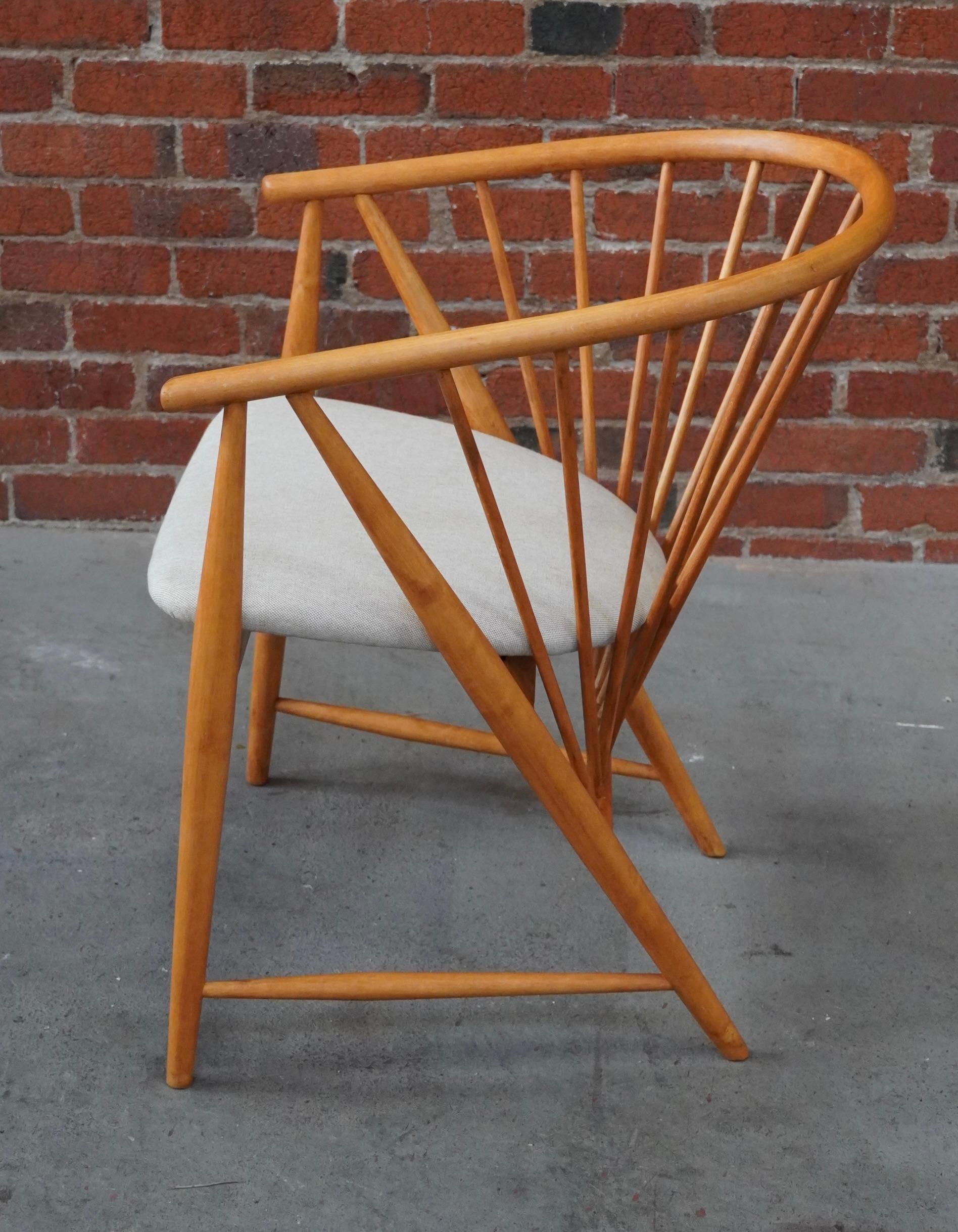 Fait main Fauteuil en plumes de soleil Sonna Rosen circa 1950, Suède en vente