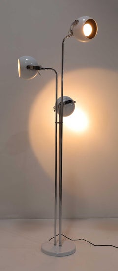 Sonneman 3-Arm Oscillating Floor Lamp in Chrome and White
