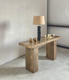 1960s Minimalist Cylindrical Table Lamp in Portoro Marble by Sonneman