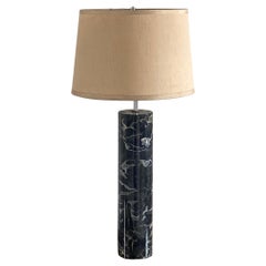 Sonneman Black Cylindrical Marble Lamp