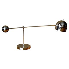 Retro Sonneman Chrome Articulating Arm Eyeball Table Lamp! Swing Counterweight 1960s