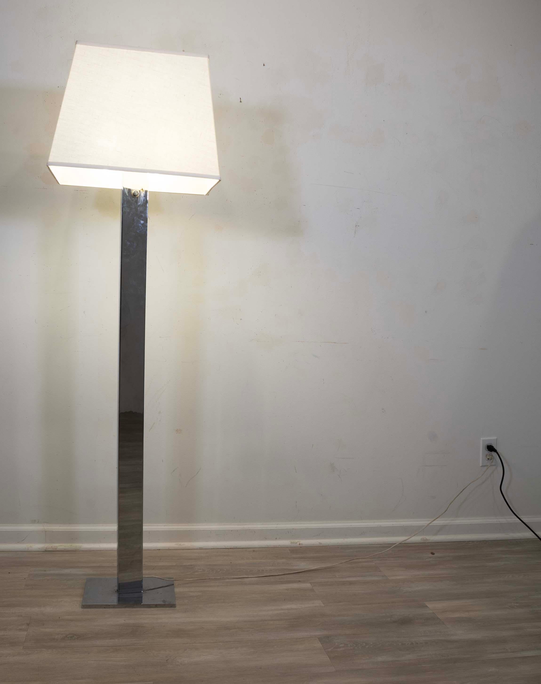 Sonneman Chrome Floor Lamp Post Modern Three Settings For Sale 2