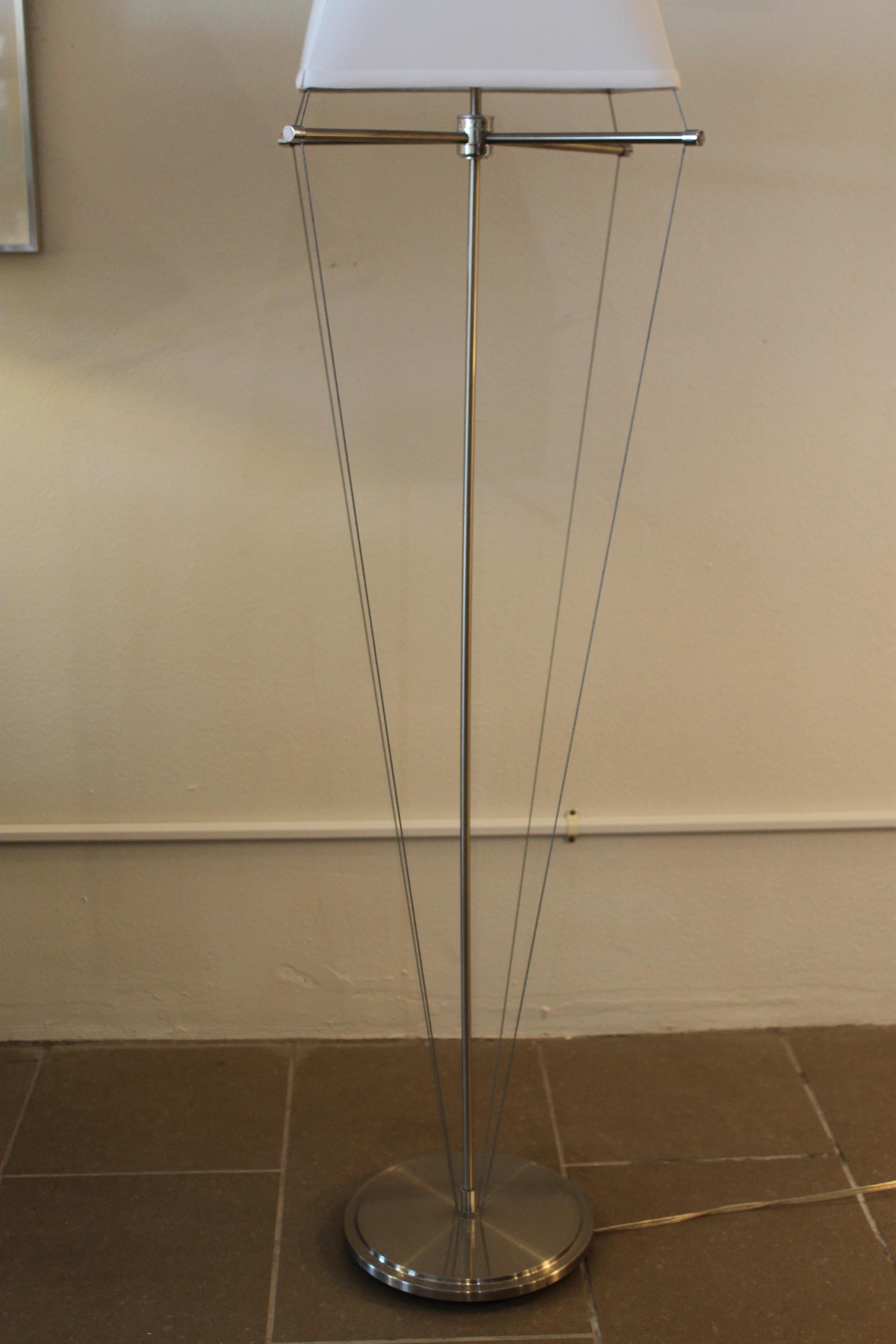Sonneman chrome plated steel floor lamp. Lamp measures 18