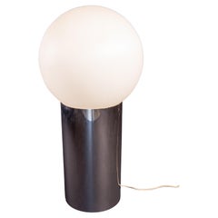 Lampe chromée Sonneman pour George Kovacs avec abat-jour cylindrique opale