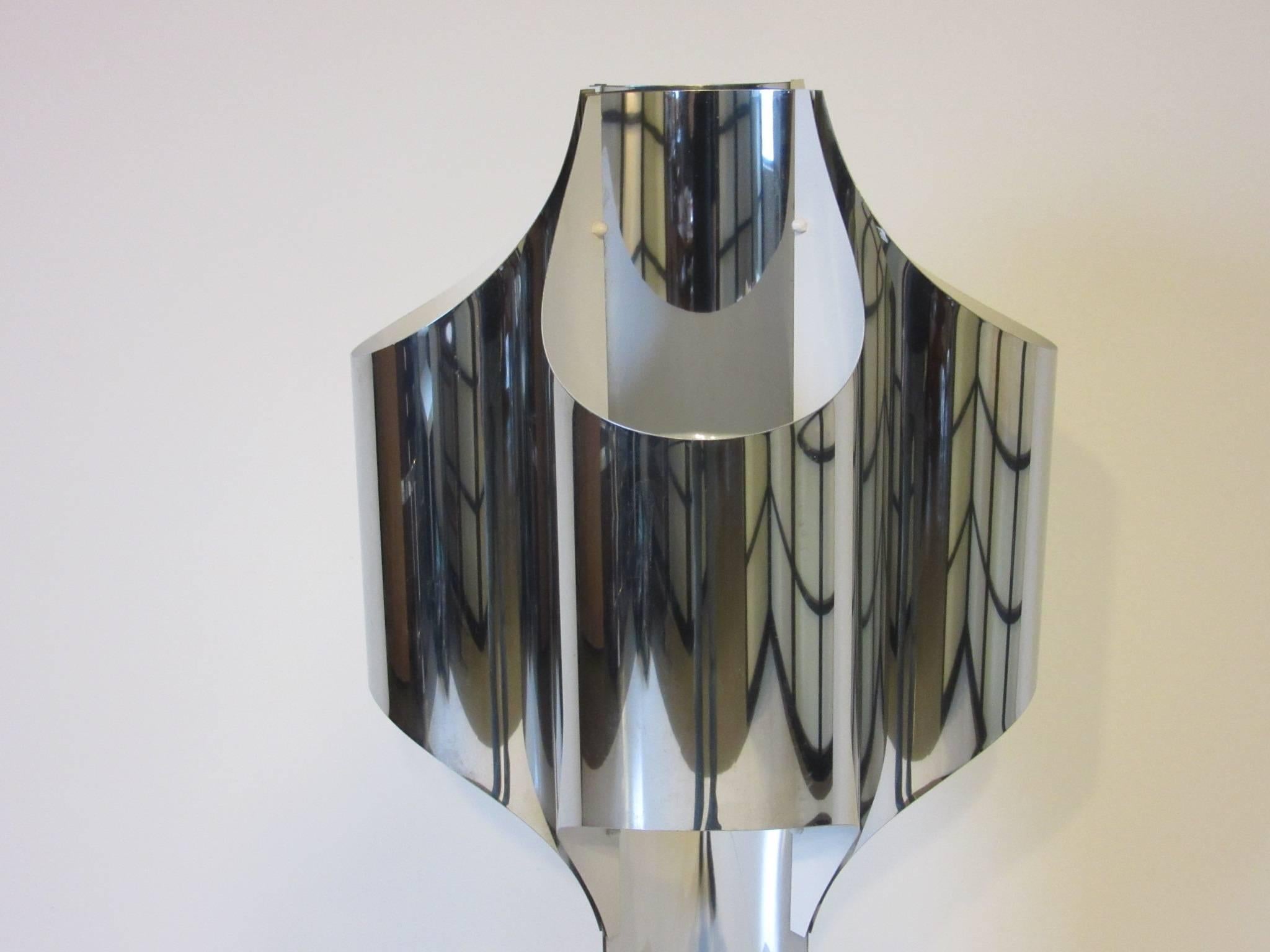 American Sonneman Sculptural Chromed Table Lamp