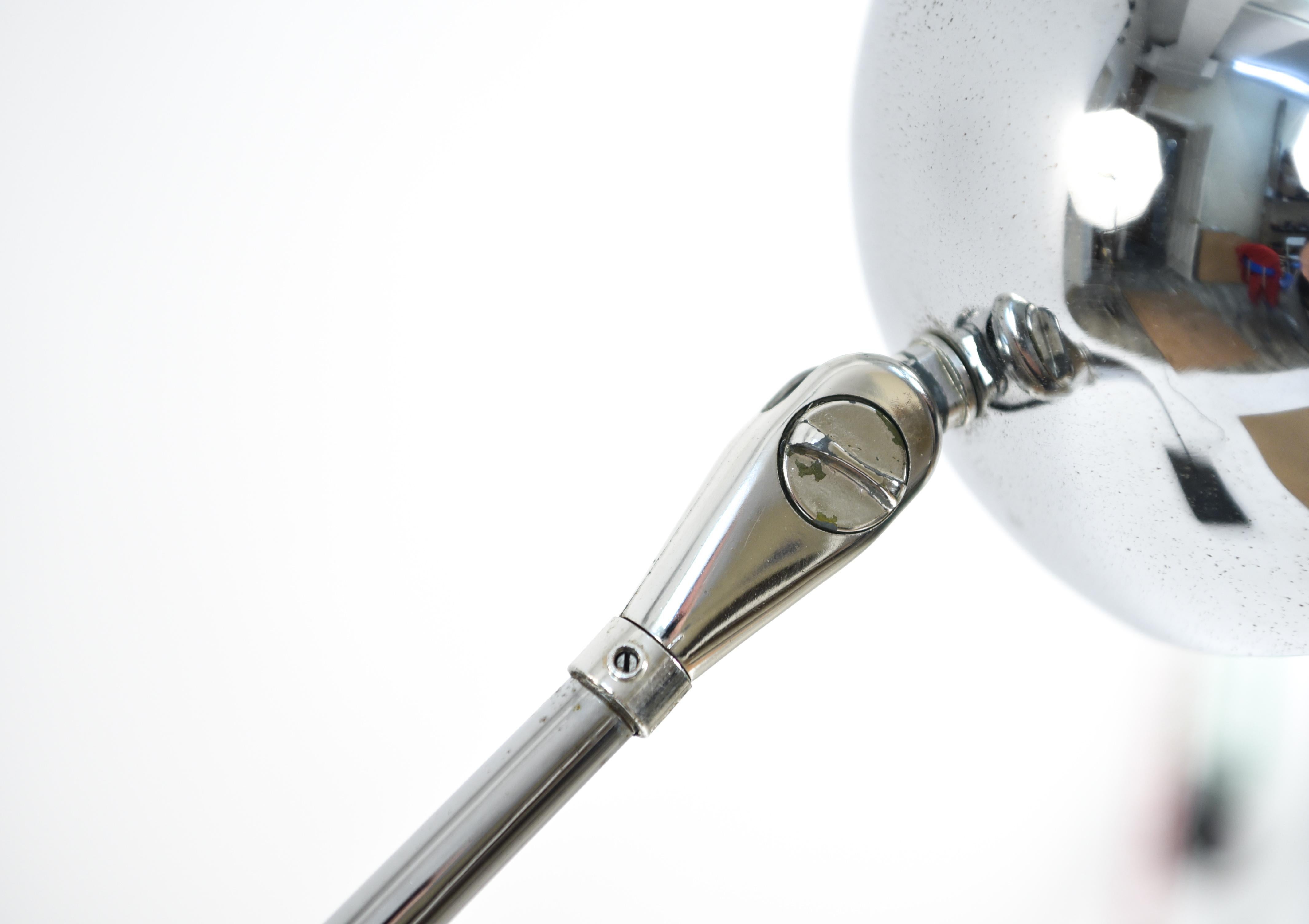 Mid-Century Modern Sonneman Style Chrome Eye Ball Arc Lamp