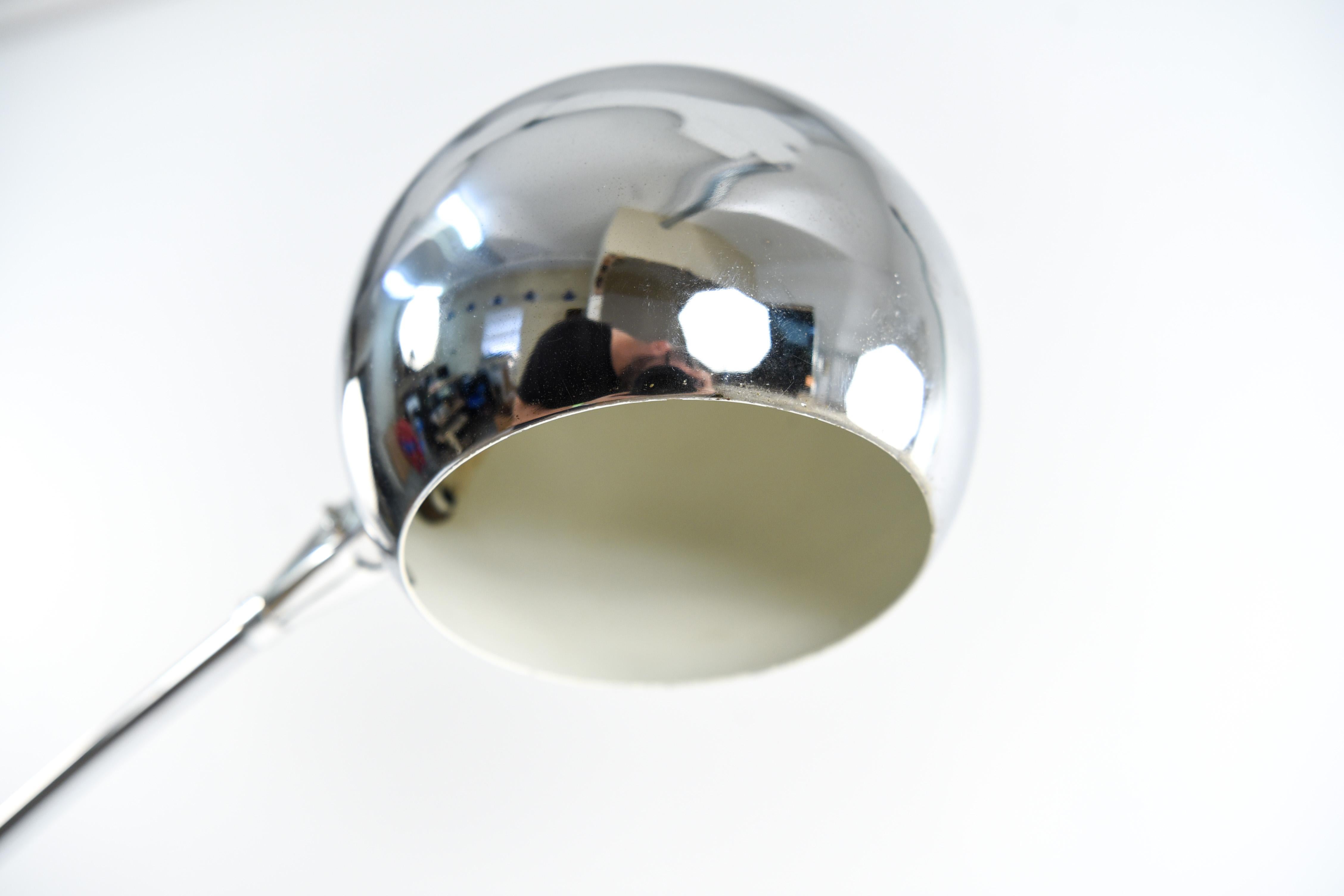 Late 20th Century Sonneman Style Chrome Eye Ball Arc Lamp