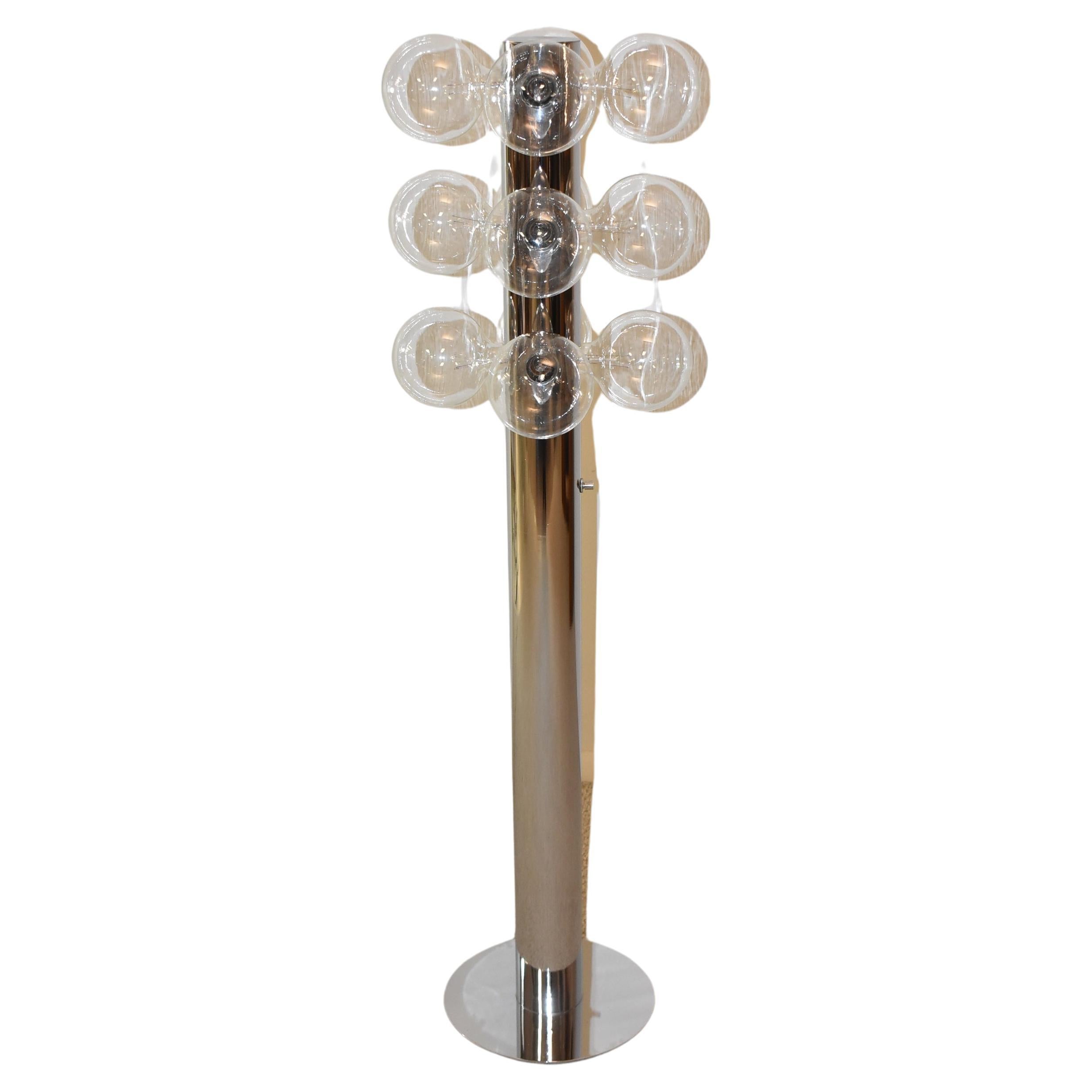 Sonneman Style Chrome Floor Lamp with 12 Lights