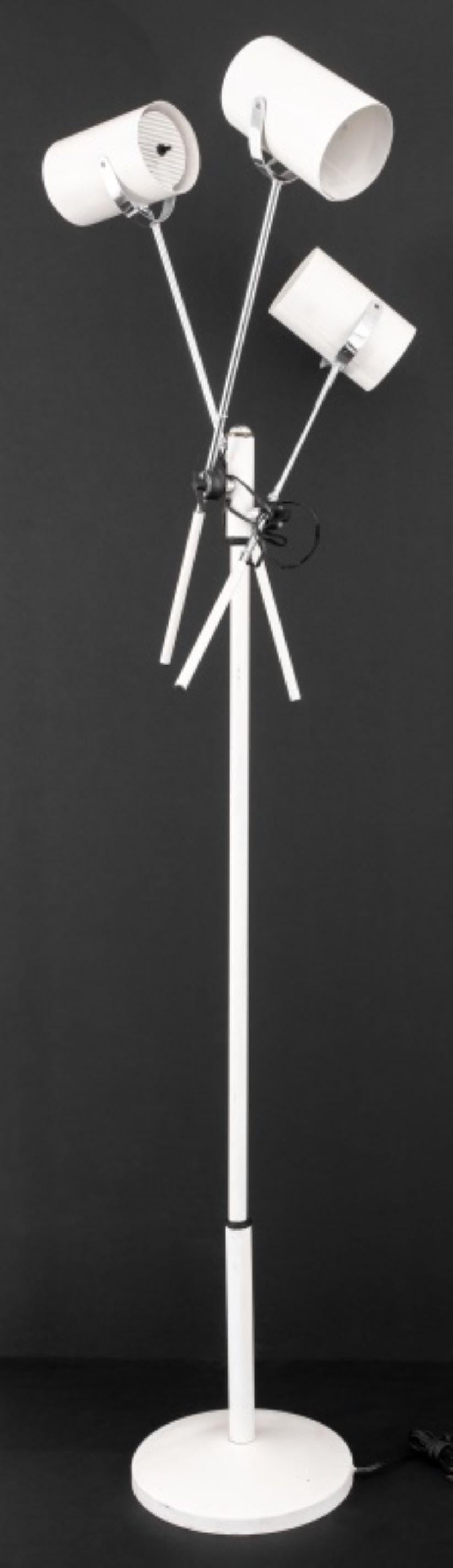 Sonneman Style White Painted 3-Light Floor Lamp In Good Condition In Astoria, NY