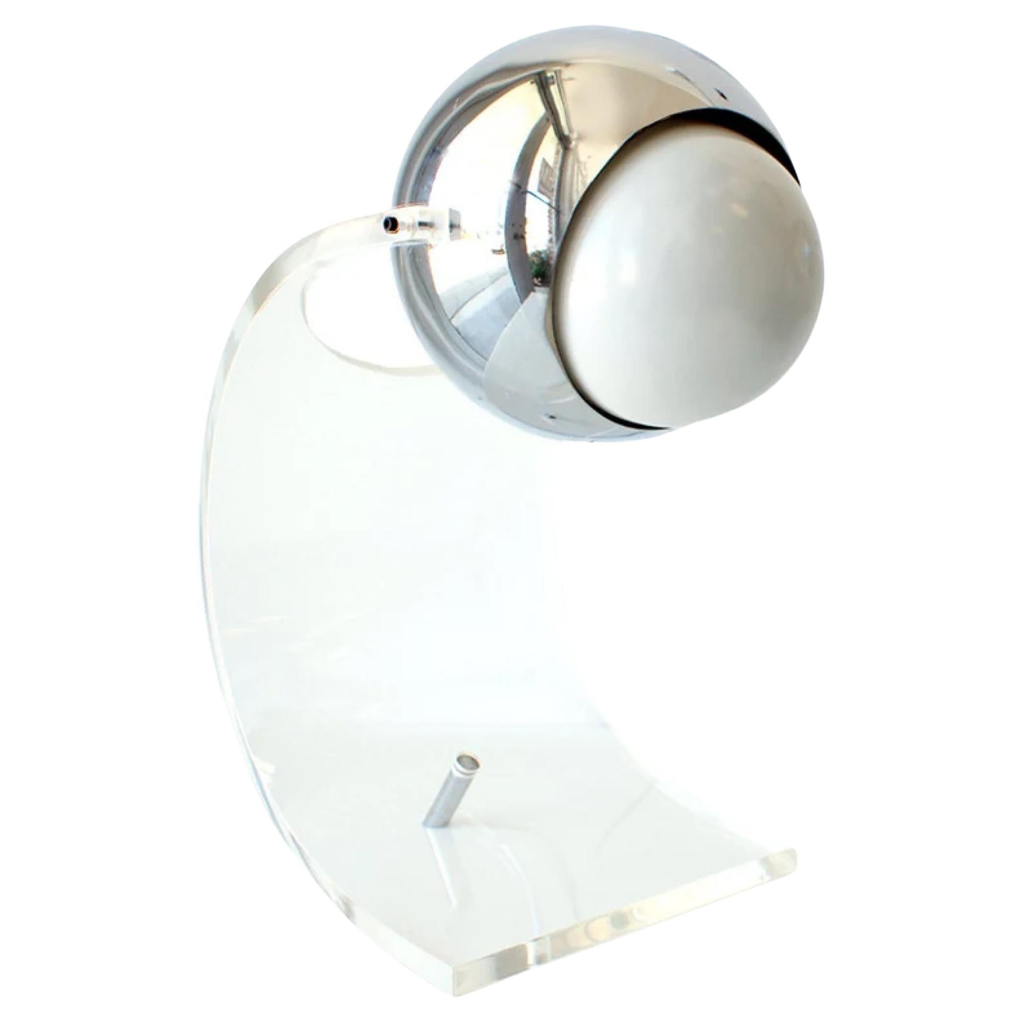 Sonneman Table Lamp Chrome & Lucite Mid Century Modern Space Age For Sale