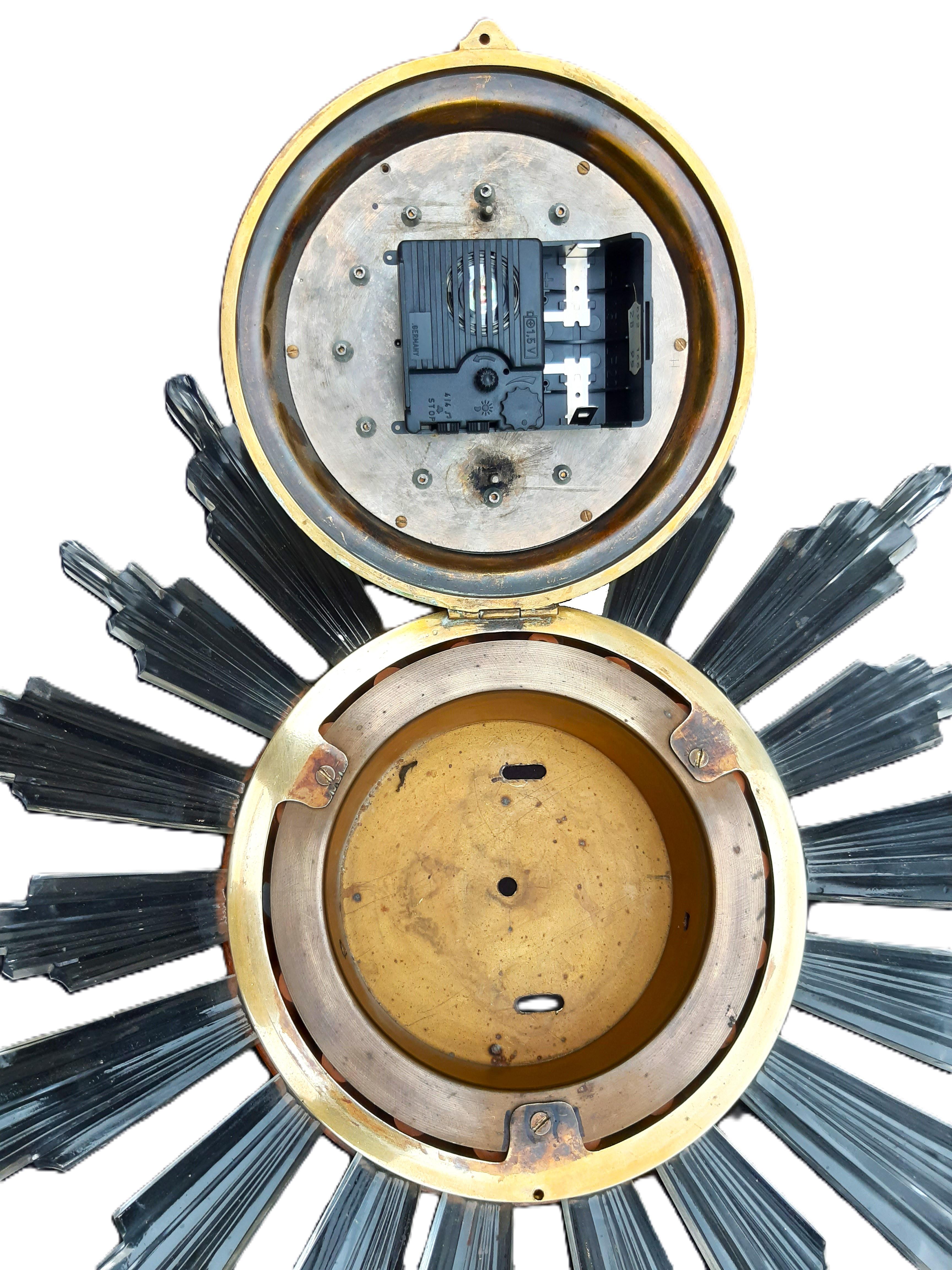 Sonnenuhr Sunburst clock 1960s For Sale 1