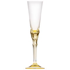Sonnet Champagne Flute Lead-Free Crystal Glass Yellow 'Eldor'