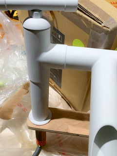 Sonoma Forge Waterbridge Two-Hole Deck-Mount Short-Bridge Waterfall Faucet White