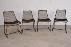 Sedie in rete metallica Sonoma con base a slitta, set da 4