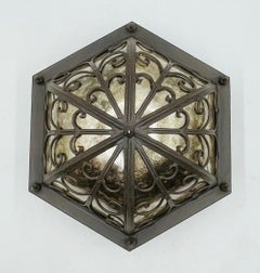 Plafonnier "Sonora" en mica et fer forgé par Steven Handelman Studios, 2006