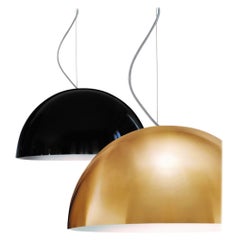 Lampada a sospensione Sonora in oro nero di Vico Magistretti per Oluce