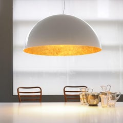 Lampe à suspension Sonora en or blanc par Vico Magistretti pour Oluce