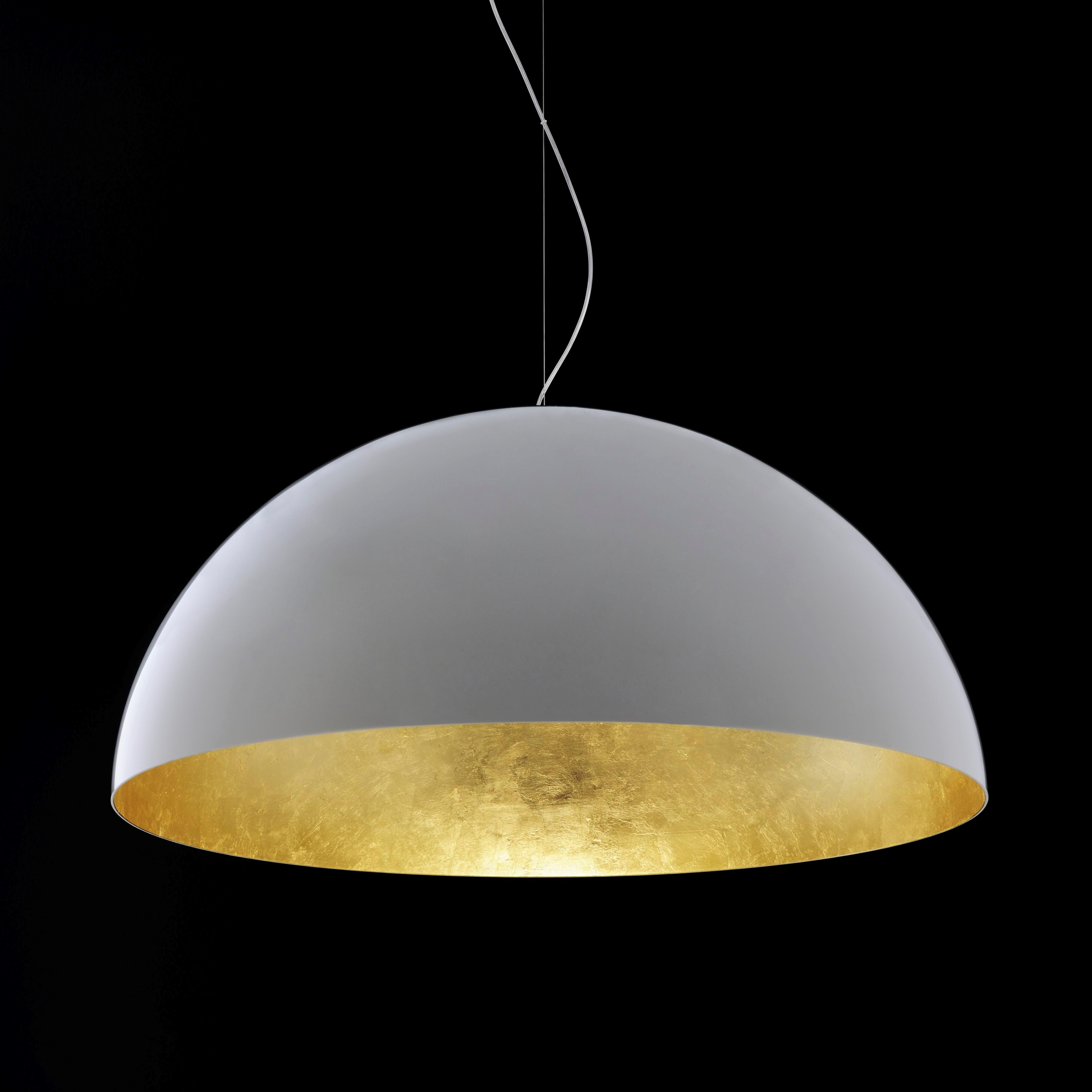 Contemporary Sonora Suspension Lamp in White Gold by Vico Magistretti for Oluce For Sale