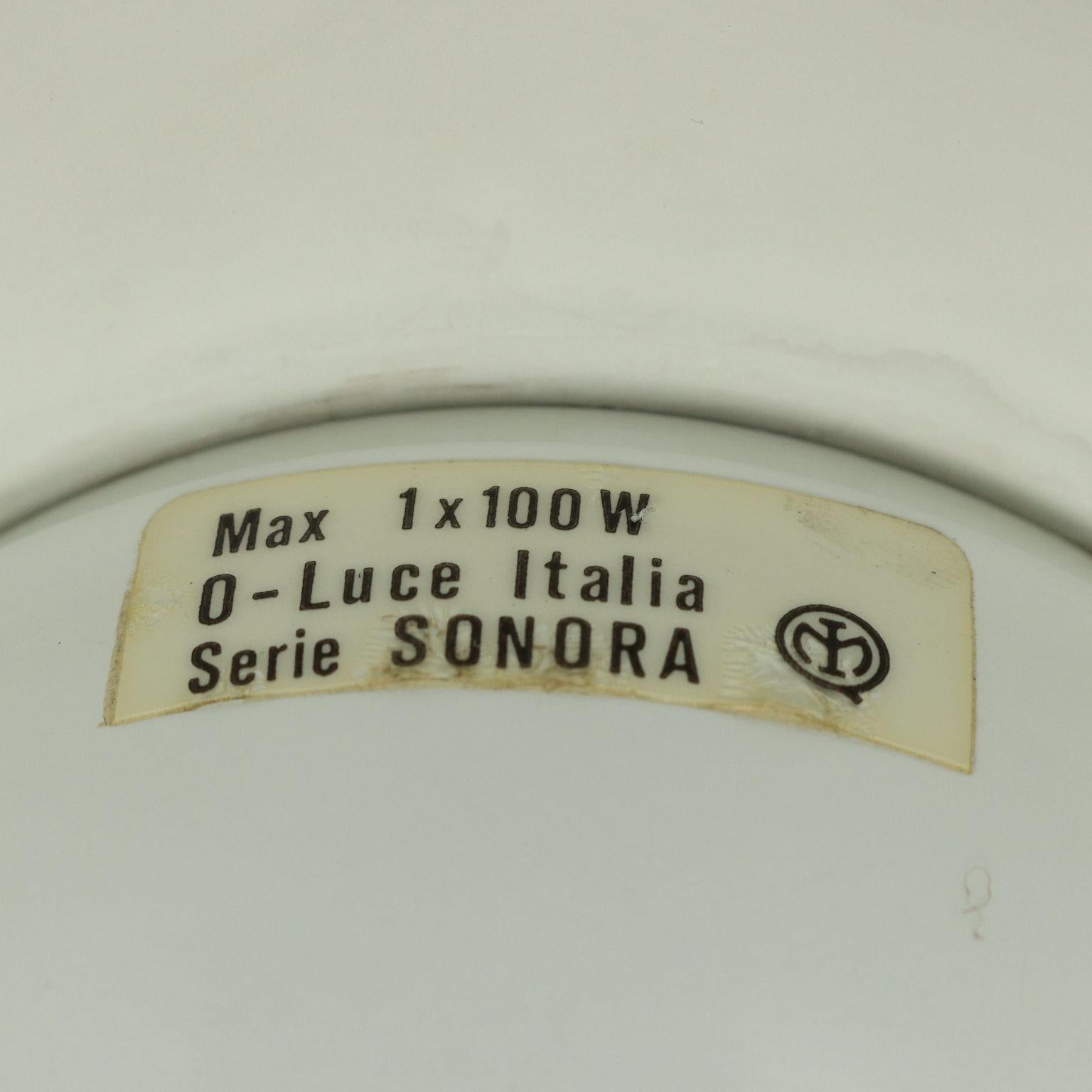 Late 20th Century Sonora Suspension Lamp Oluce Metal Italy 1976