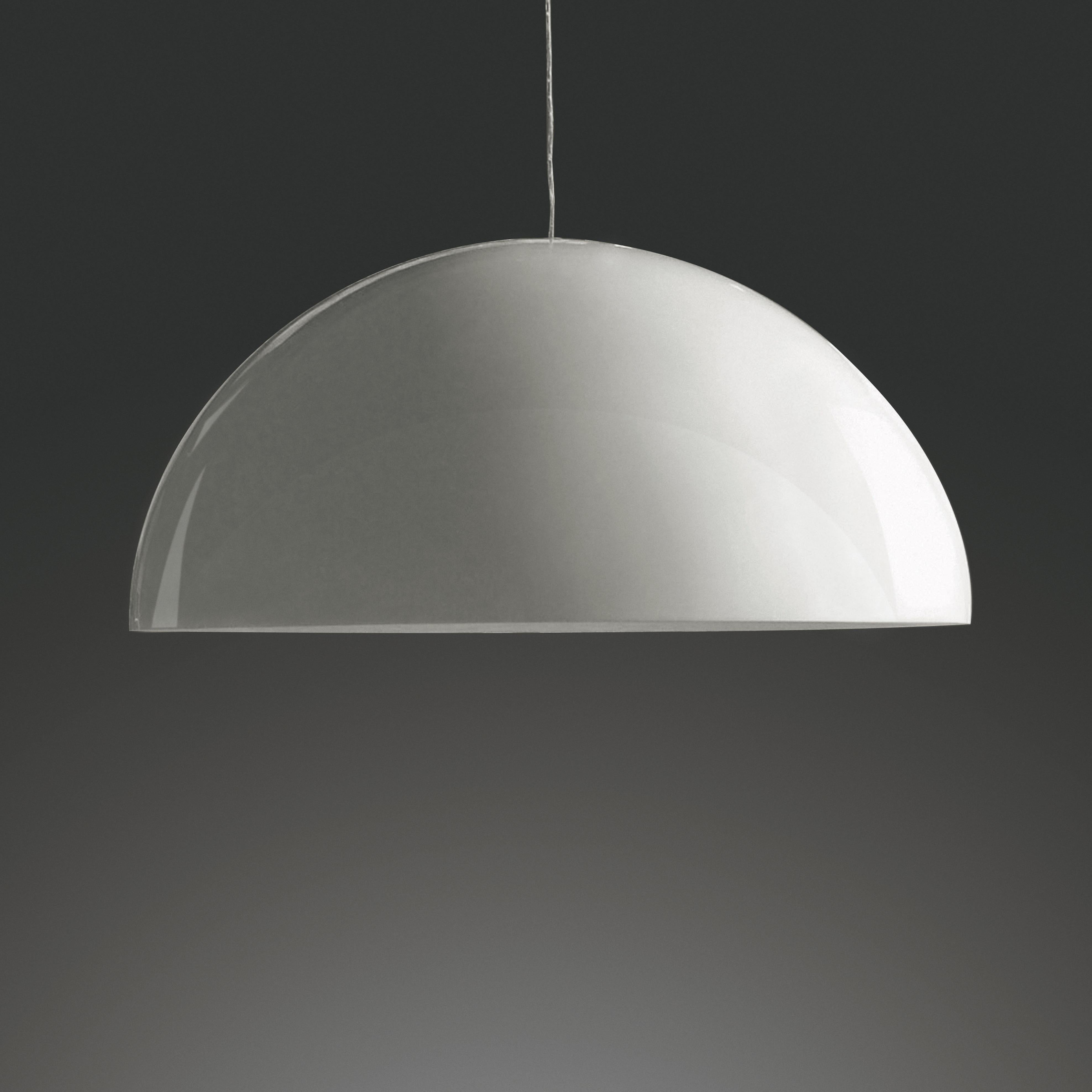 Italian Sonora Suspension Lamp White by Vico Magistretti for Oluce For Sale