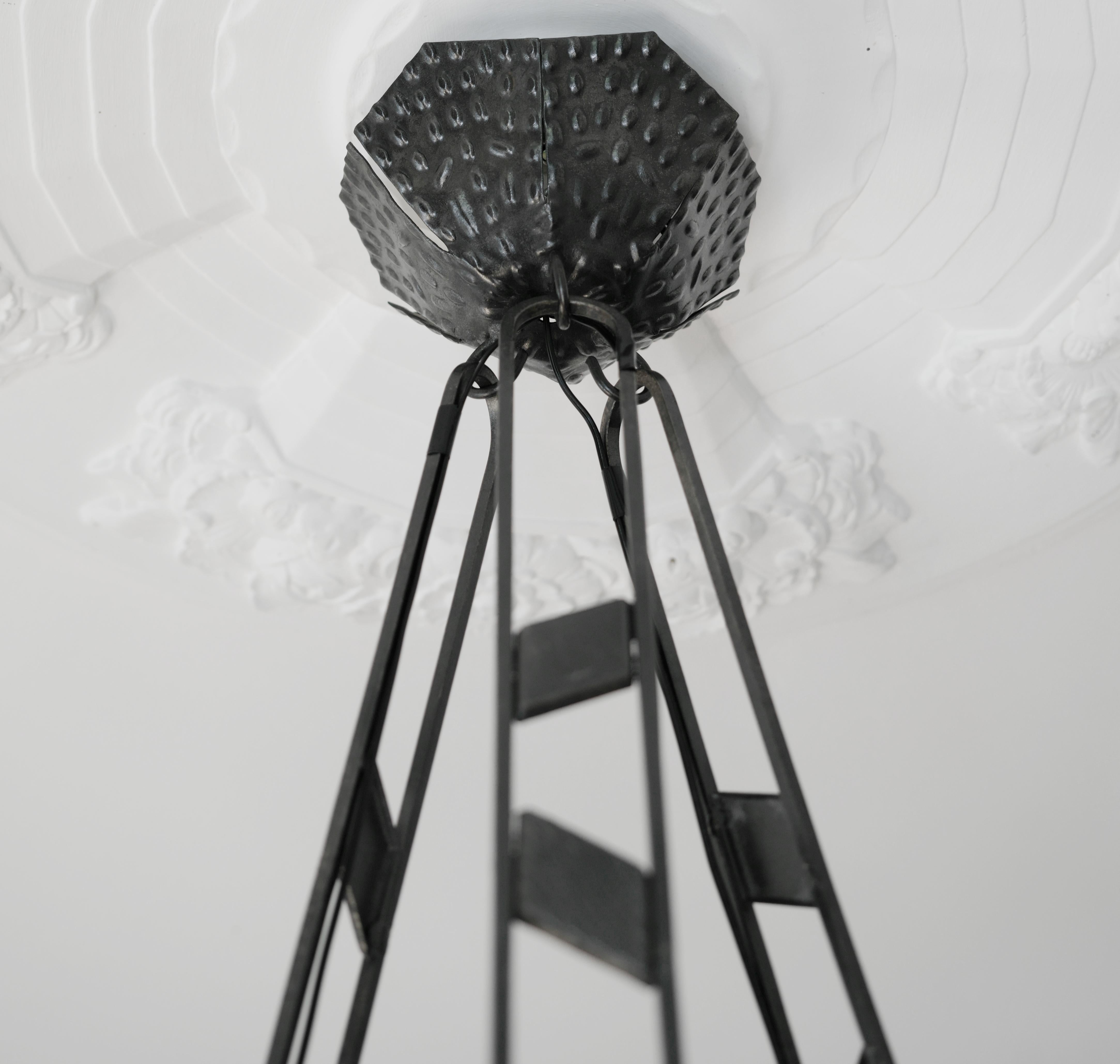 SONOVER French Art Deco Pendant Chandelier, 1920 For Sale 5