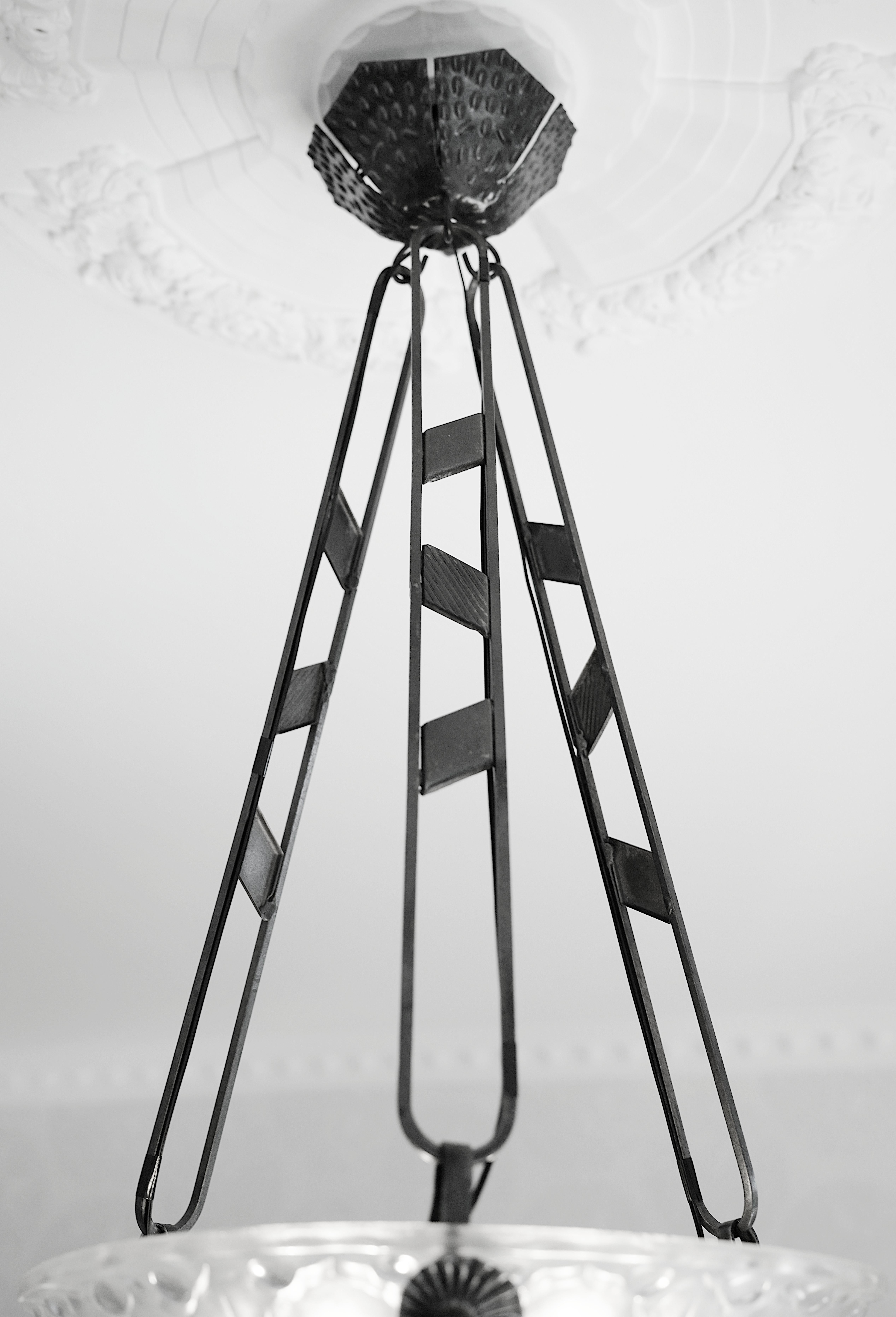 SONOVER French Art Deco Pendant Chandelier, 1920 For Sale 6