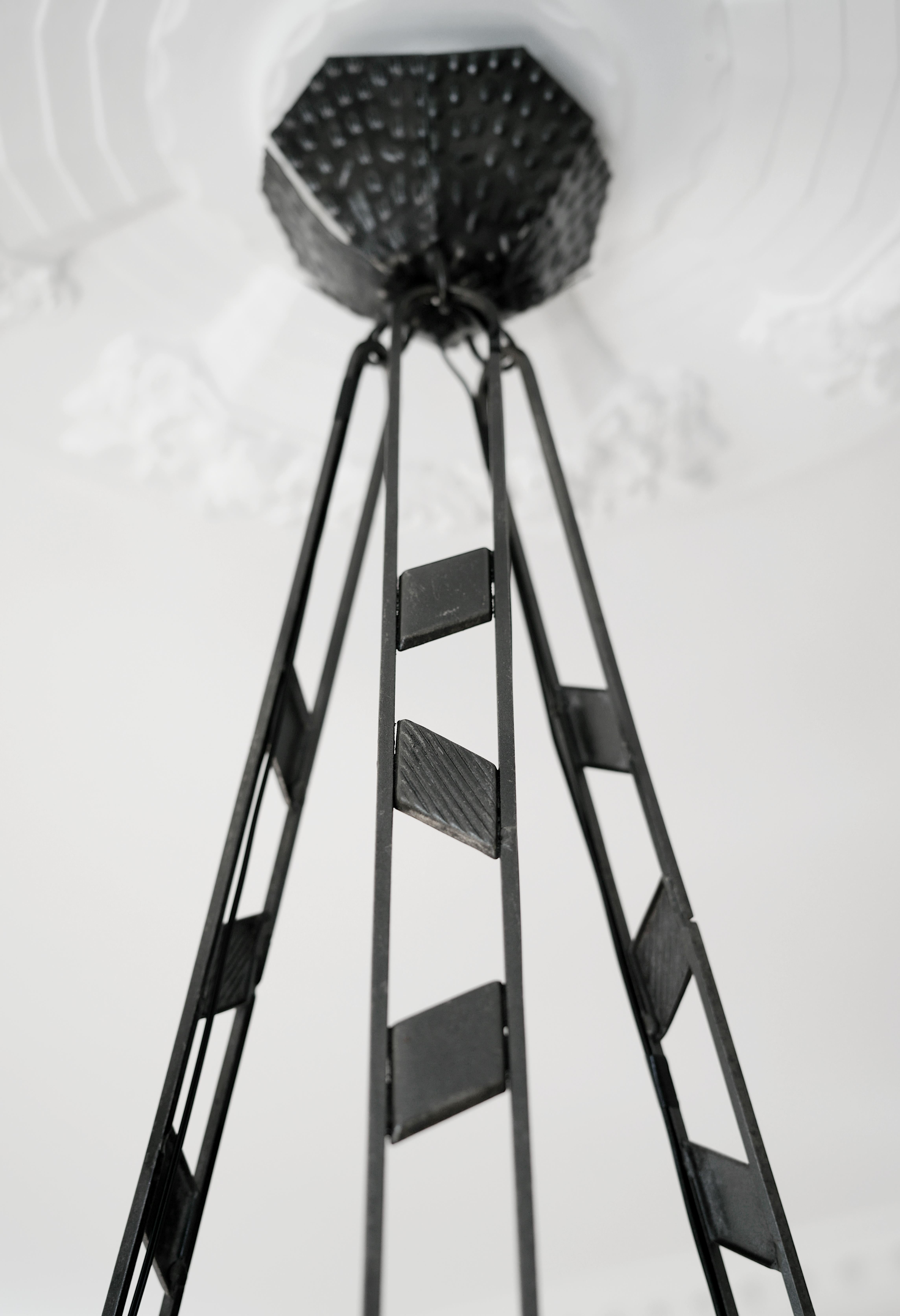 SONOVER French Art Deco Pendant Chandelier, 1920 For Sale 7