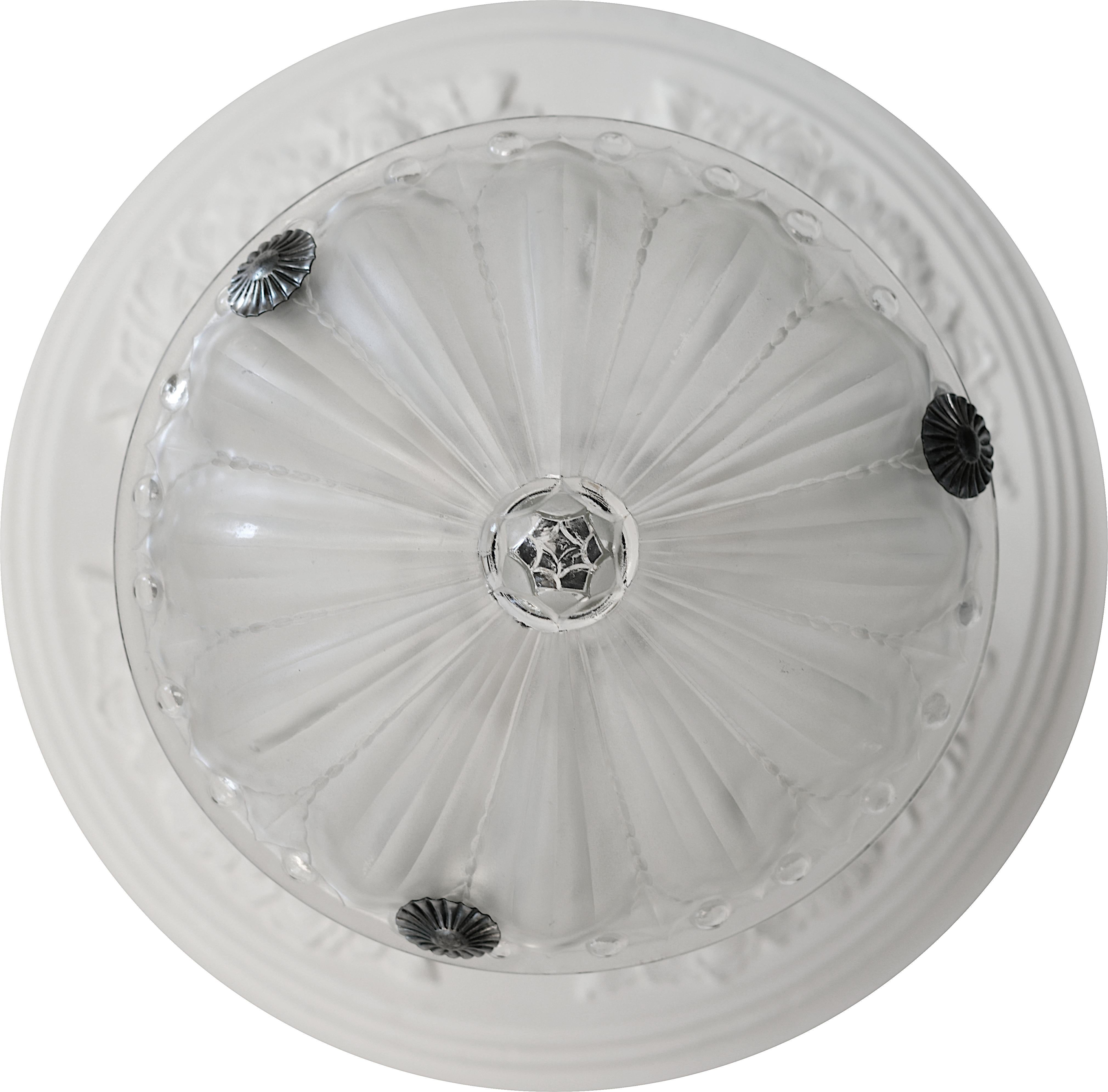SONOVER French Art Deco Pendant Chandelier, 1920 For Sale 1