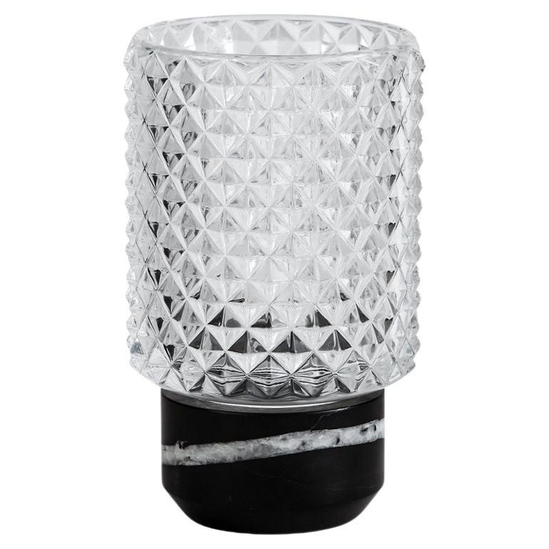 Sons of Marble Candle Holder Hurricane, Clear For Sale