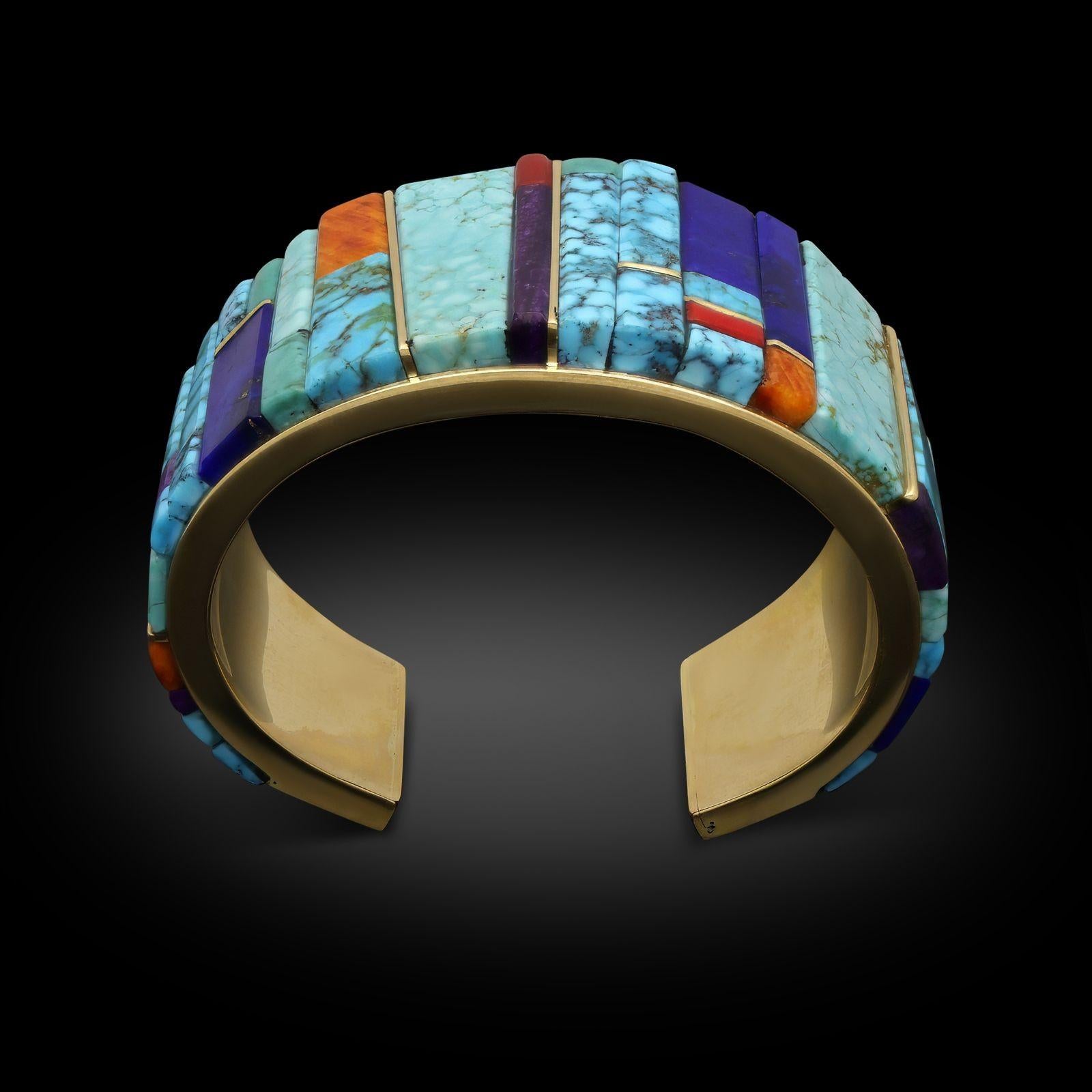 da uomo o donna Sonwai per Hancocks bracciale con più gemme e oro 18 ct. in vendita