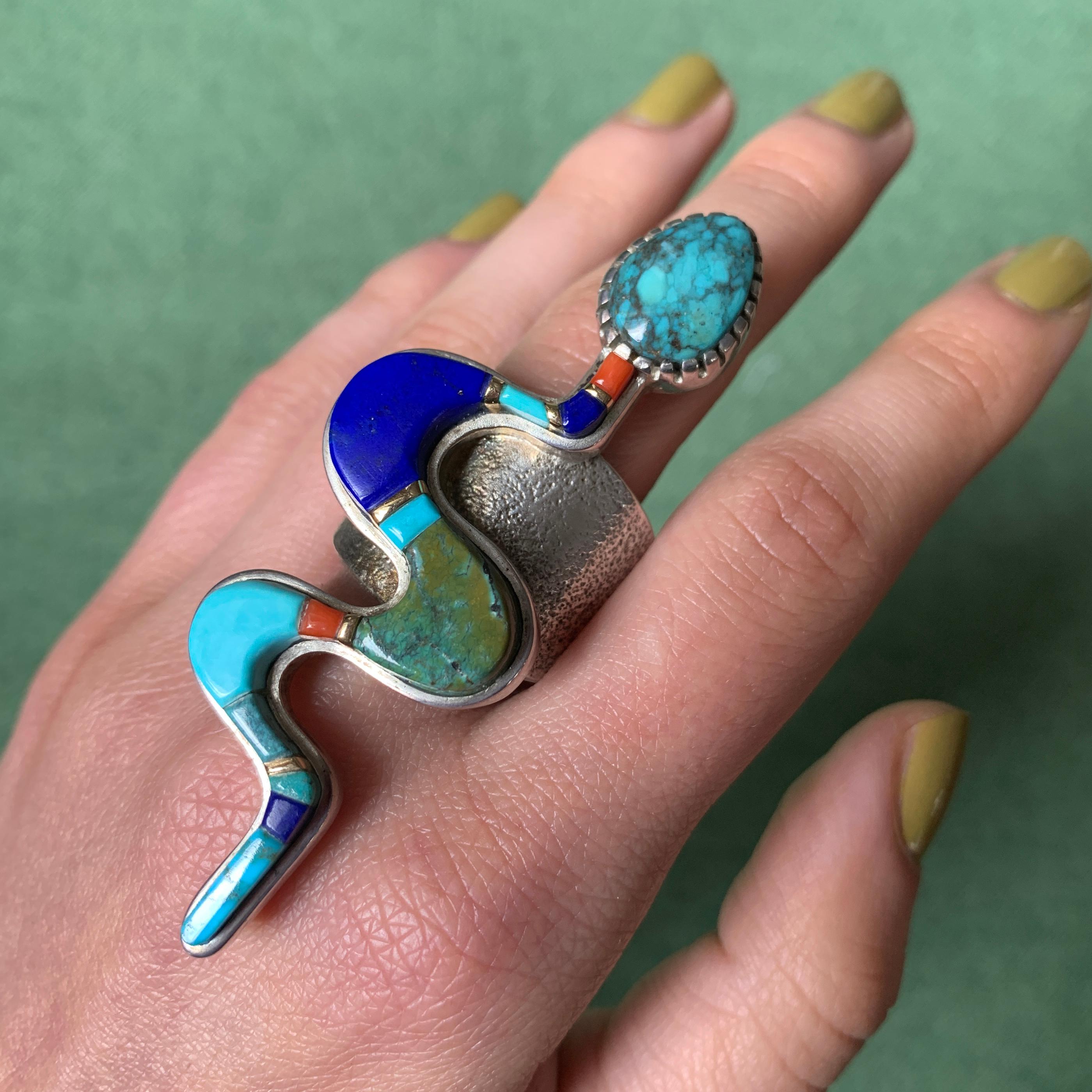 turquoise snake ring