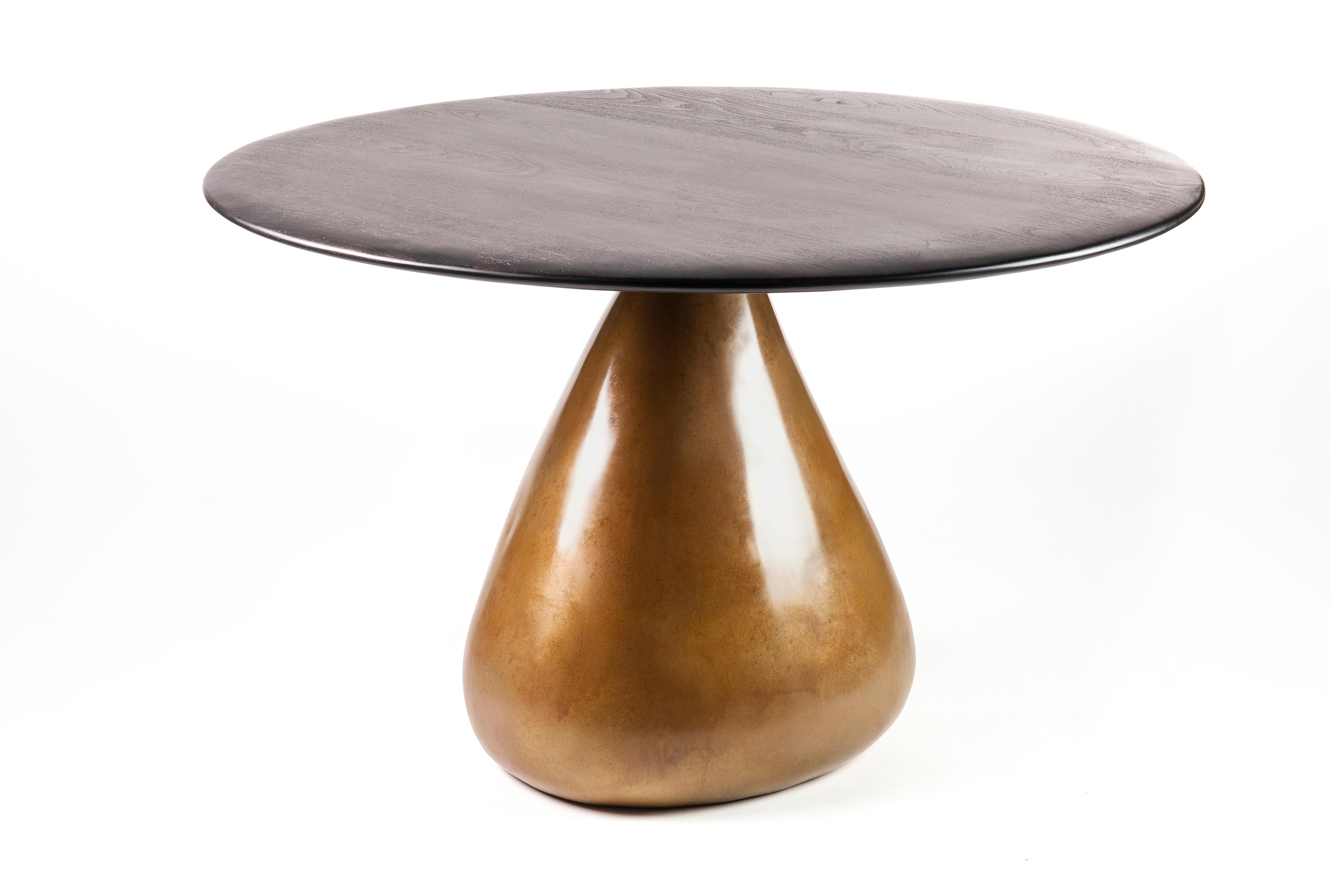 American Konekt Sonya Dining Table in Bronze and Ebonized Walnut For Sale