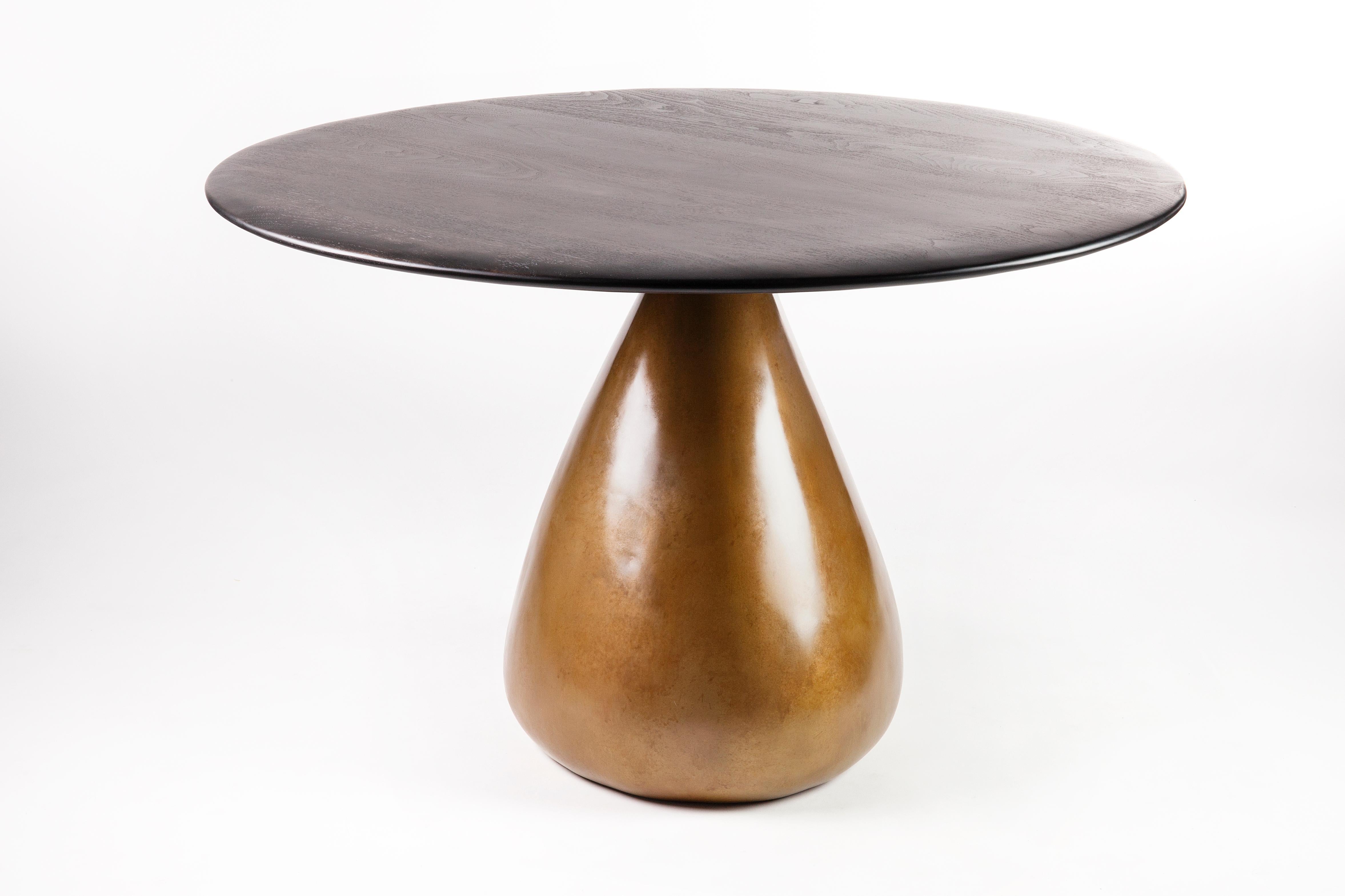 Contemporary Konekt Sonya Dining Table in Bronze and Ebonized Walnut For Sale