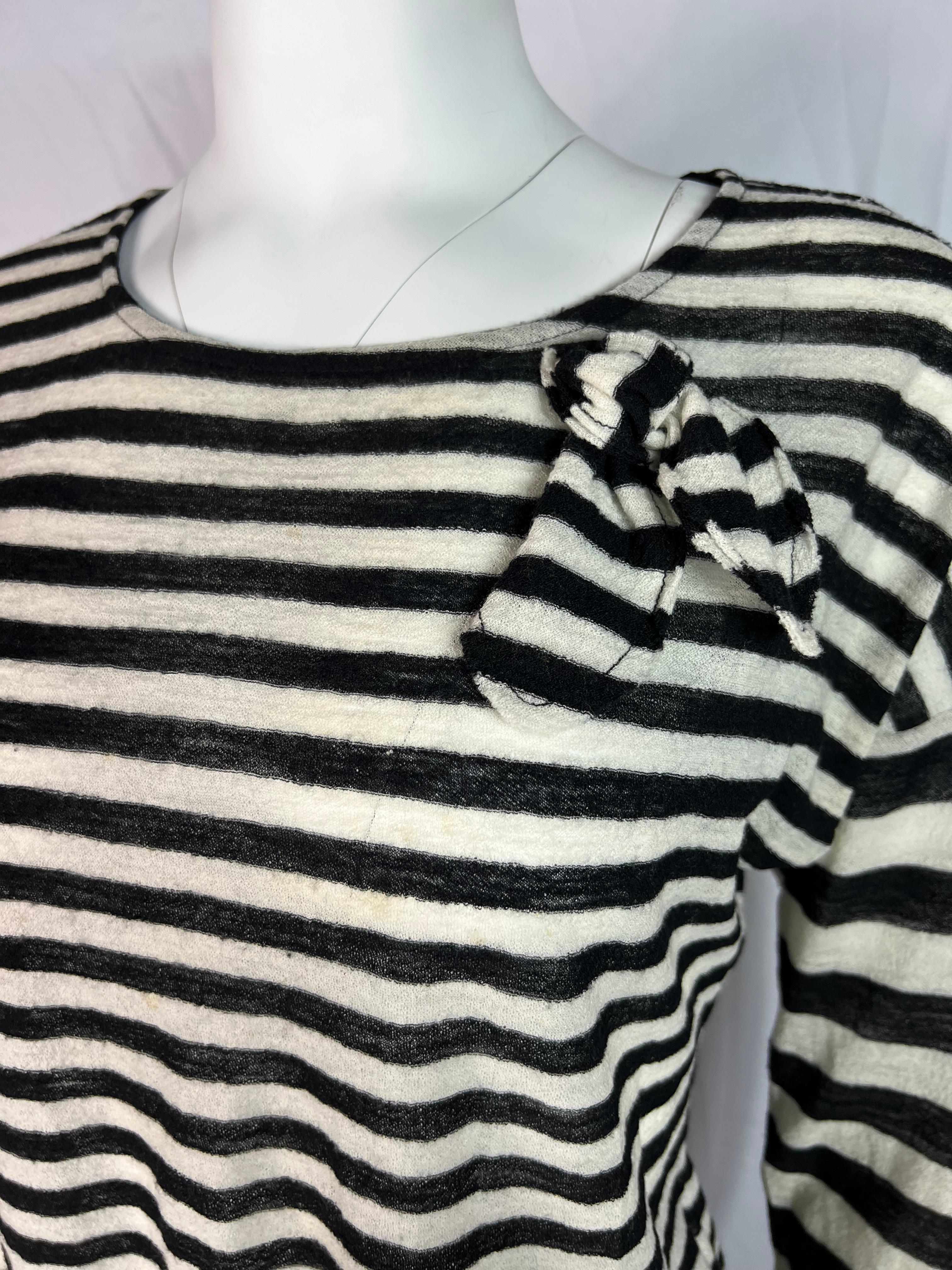 Women's Sonya Rykiel Black & White Striped Top, Size XL For Sale