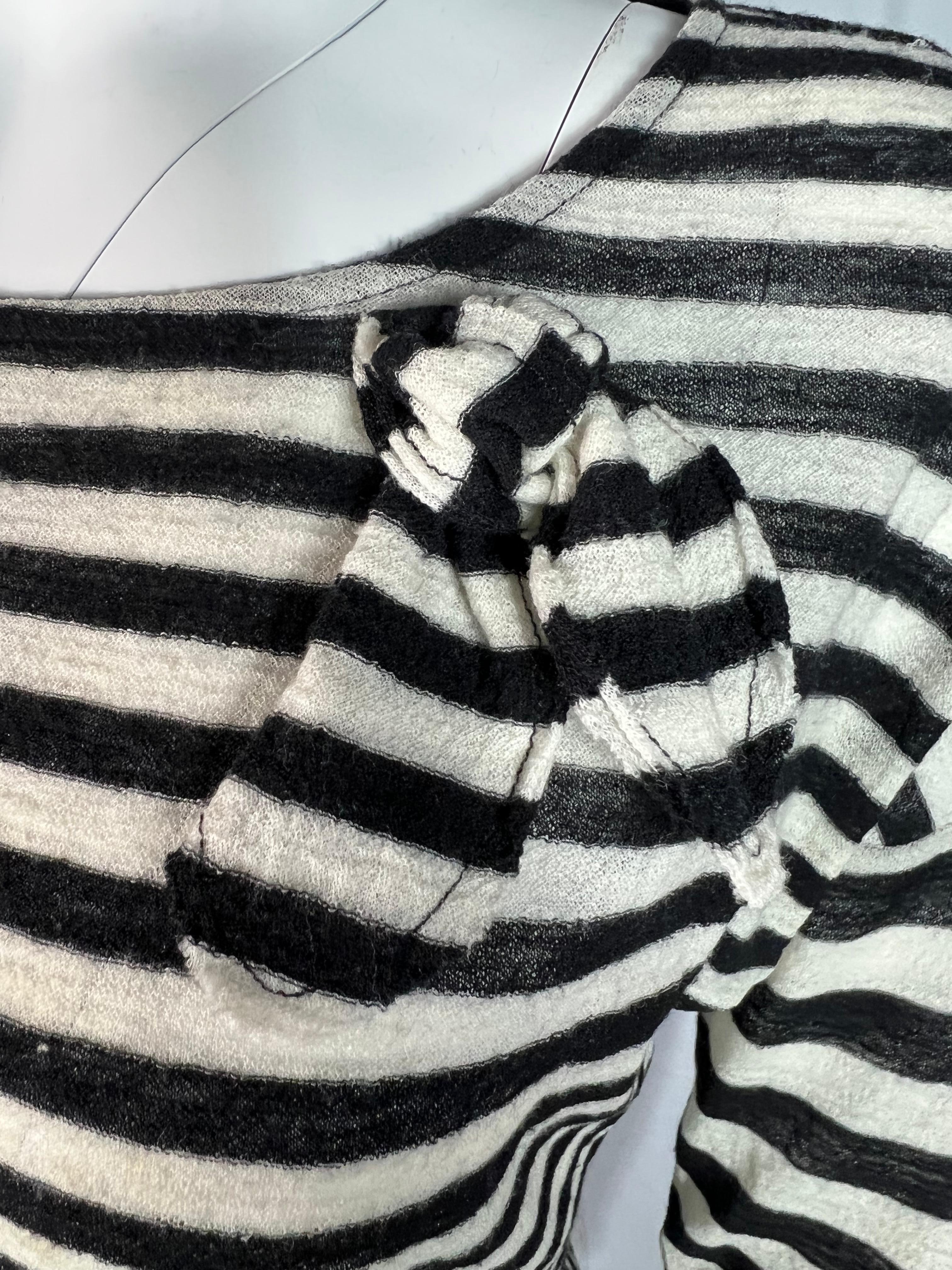 Sonya Rykiel Black & White Striped Top, Size XL For Sale 1