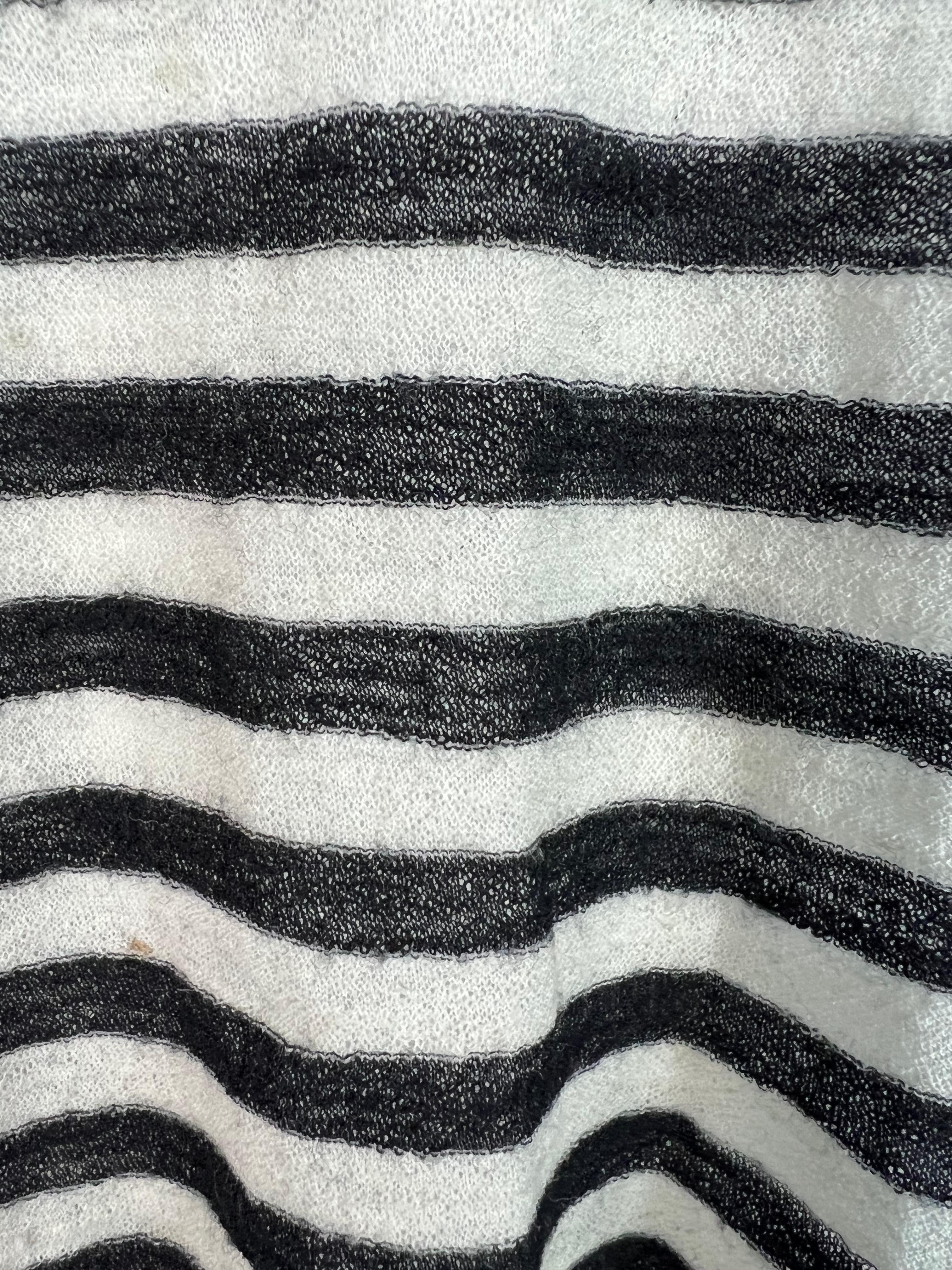 Sonya Rykiel Black & White Striped Top, Size XL For Sale 2