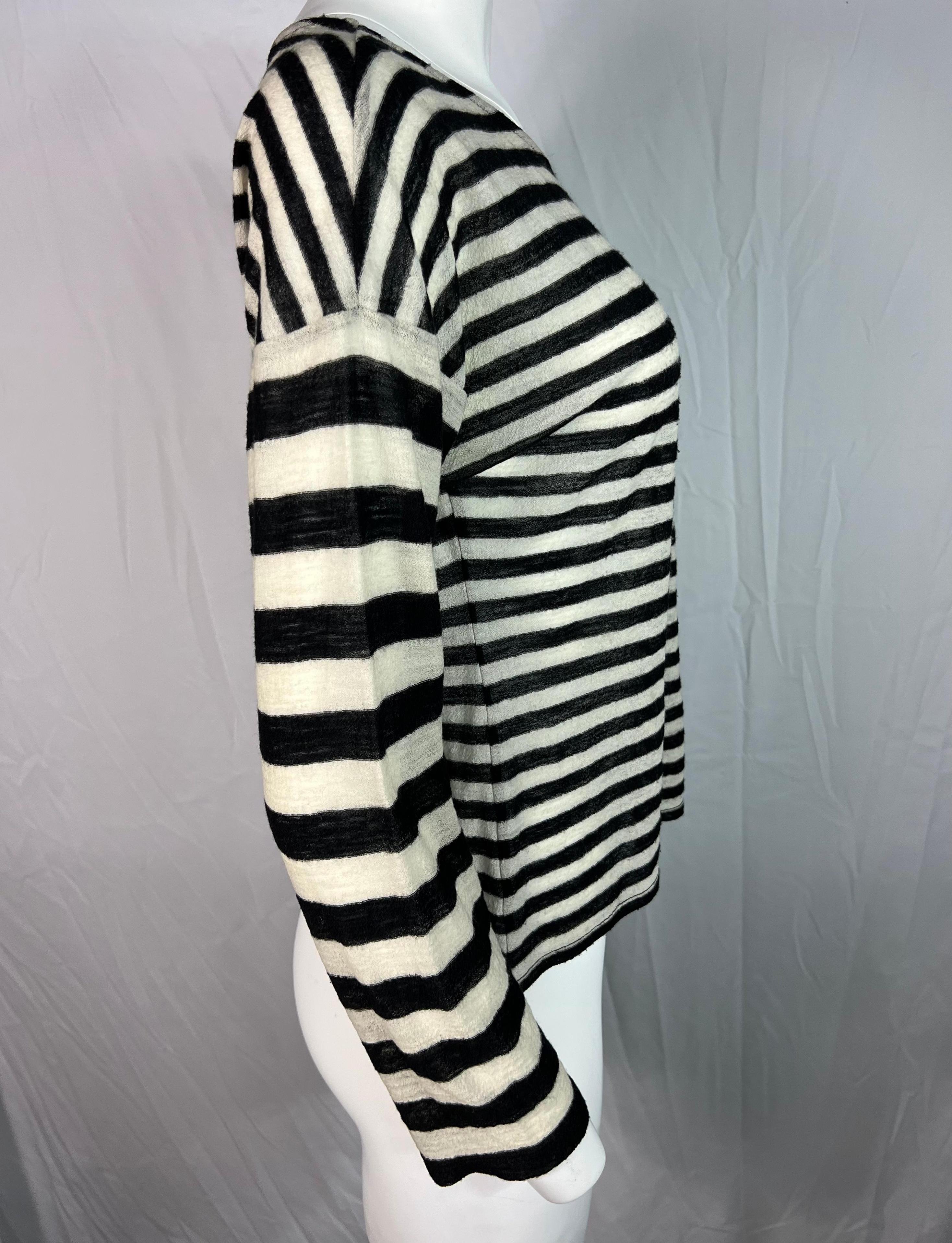 Sonya Rykiel Black & White Striped Top, Size XL For Sale 3